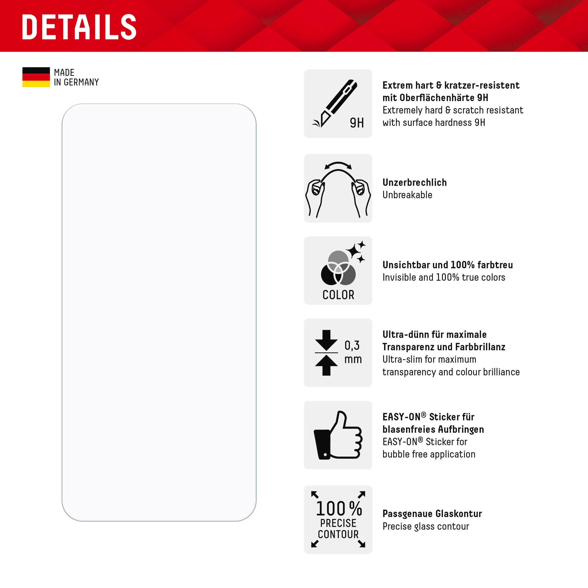 Displex Displayschutzglas »Smart Glass« für Samsung Galaxy A35;Samsung Galaxy A55 5G 1 Stk. tlg. Bildschirmschutz, Displayschutzfolie,Einfach anbringen,kratz-&stossfest