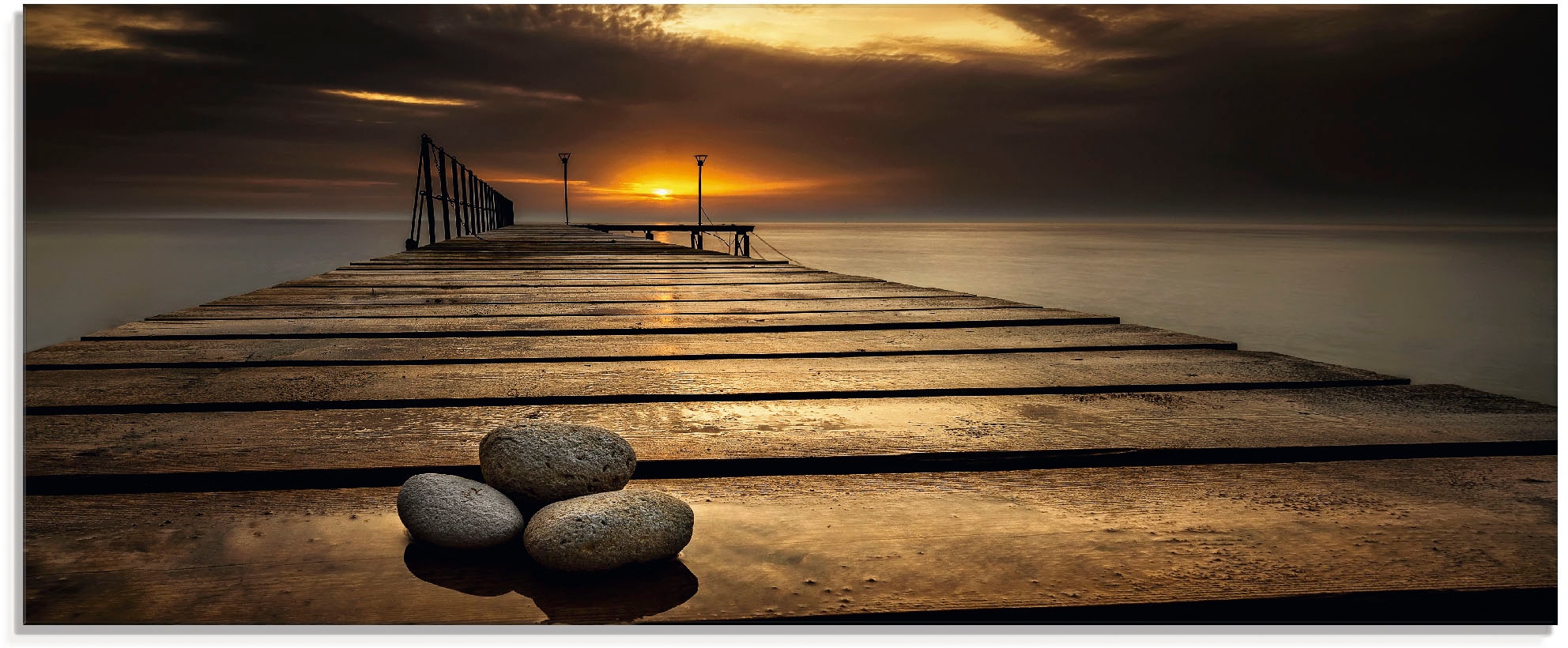Image of Artland Glasbild "Sonnenaufgang am Schwarzen Meer" Sonnenaufgang & -untergang 1 Stk. tlg. in verschiedenen Grössen