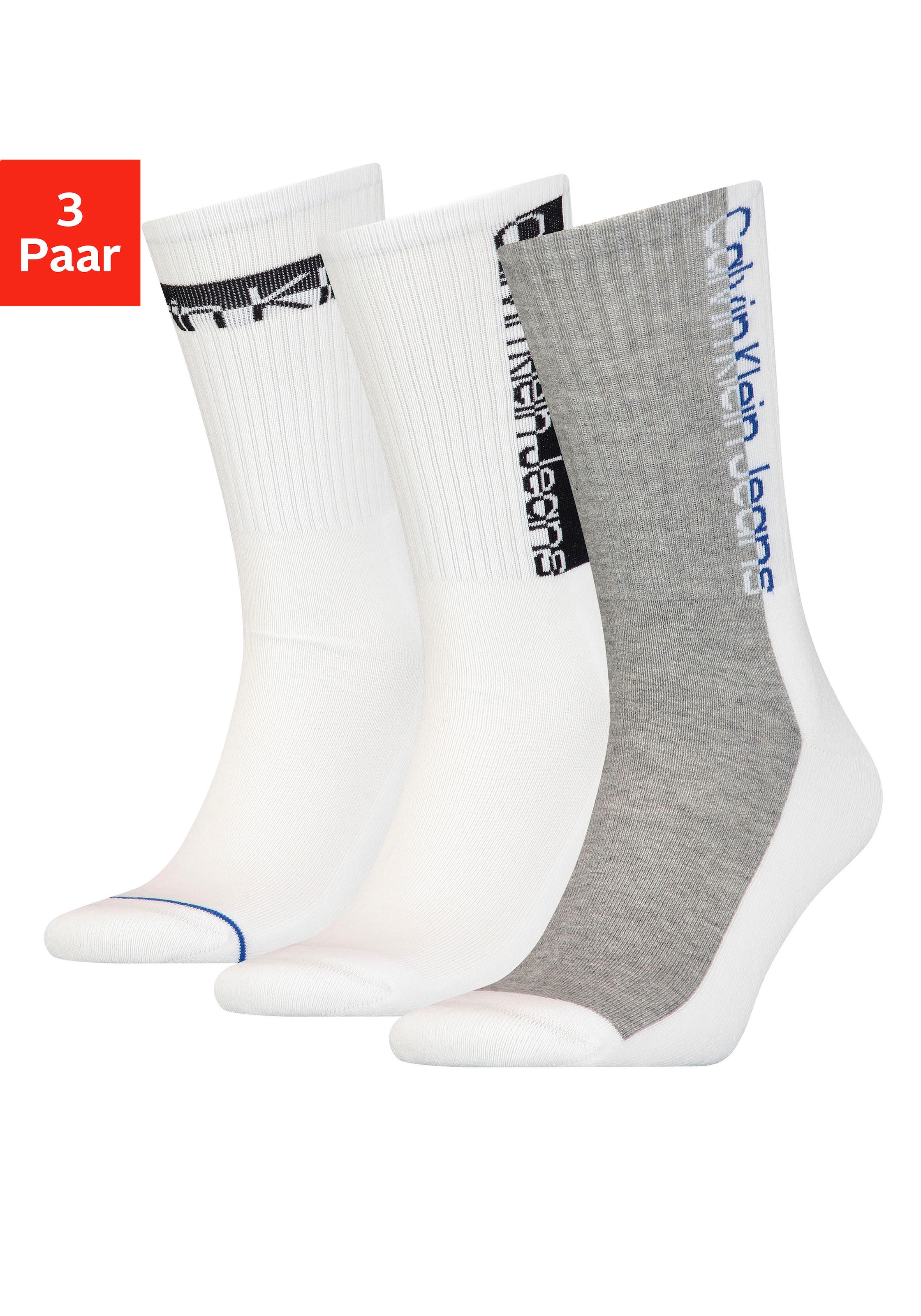 Socken, (3 Paar), mit eingestricktem Logo
