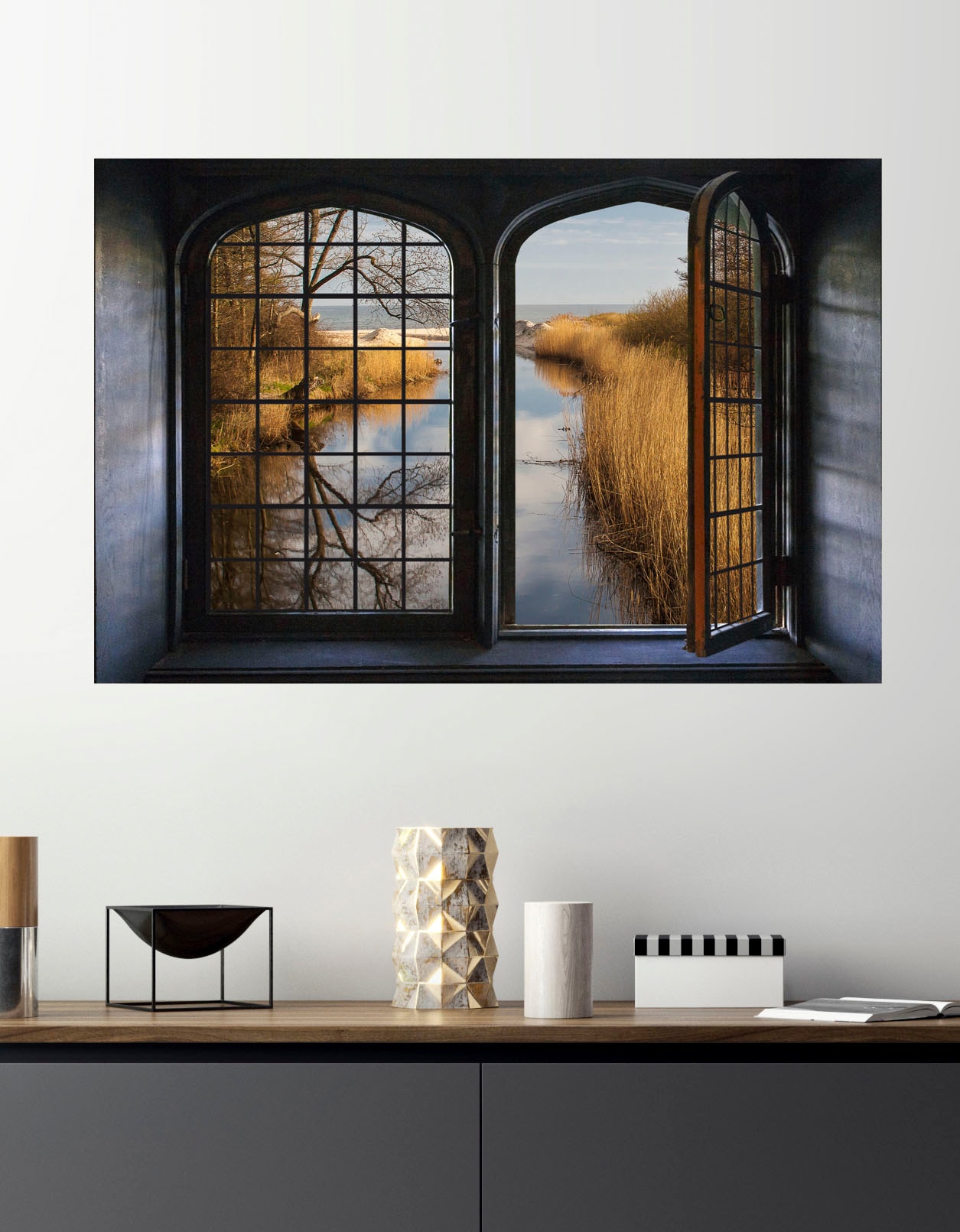 Image of queence Wandsticker "Bach" Wandsticker, Wandbild, selbstklebend, 3D, Fenster