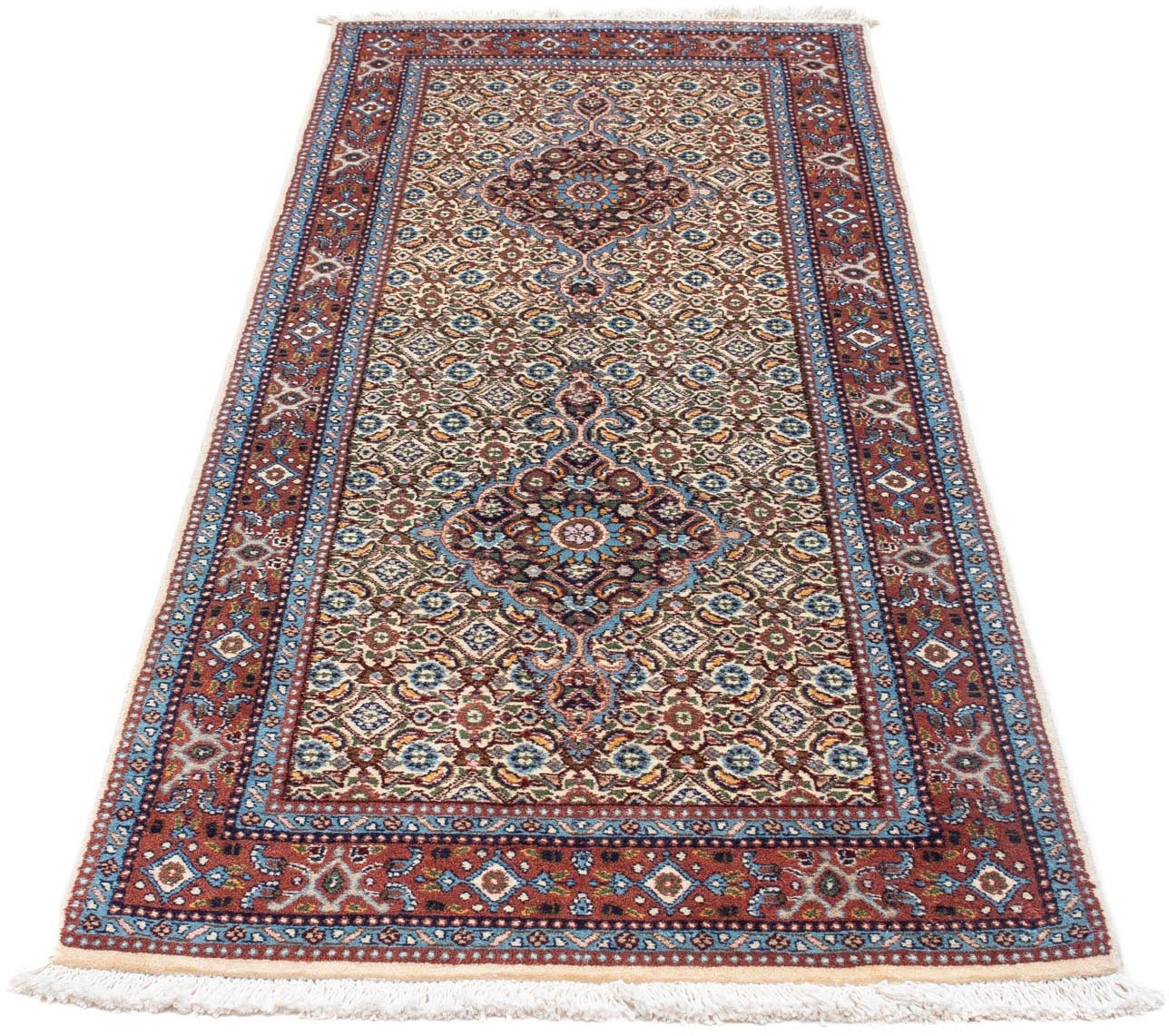 Image of morgenland Hochflor-Läufer »Moud Medaillon Beige 193 x 77 cm«, rechteckig, 1 mm Höhe, Handgeknüpft bei Ackermann Versand Schweiz