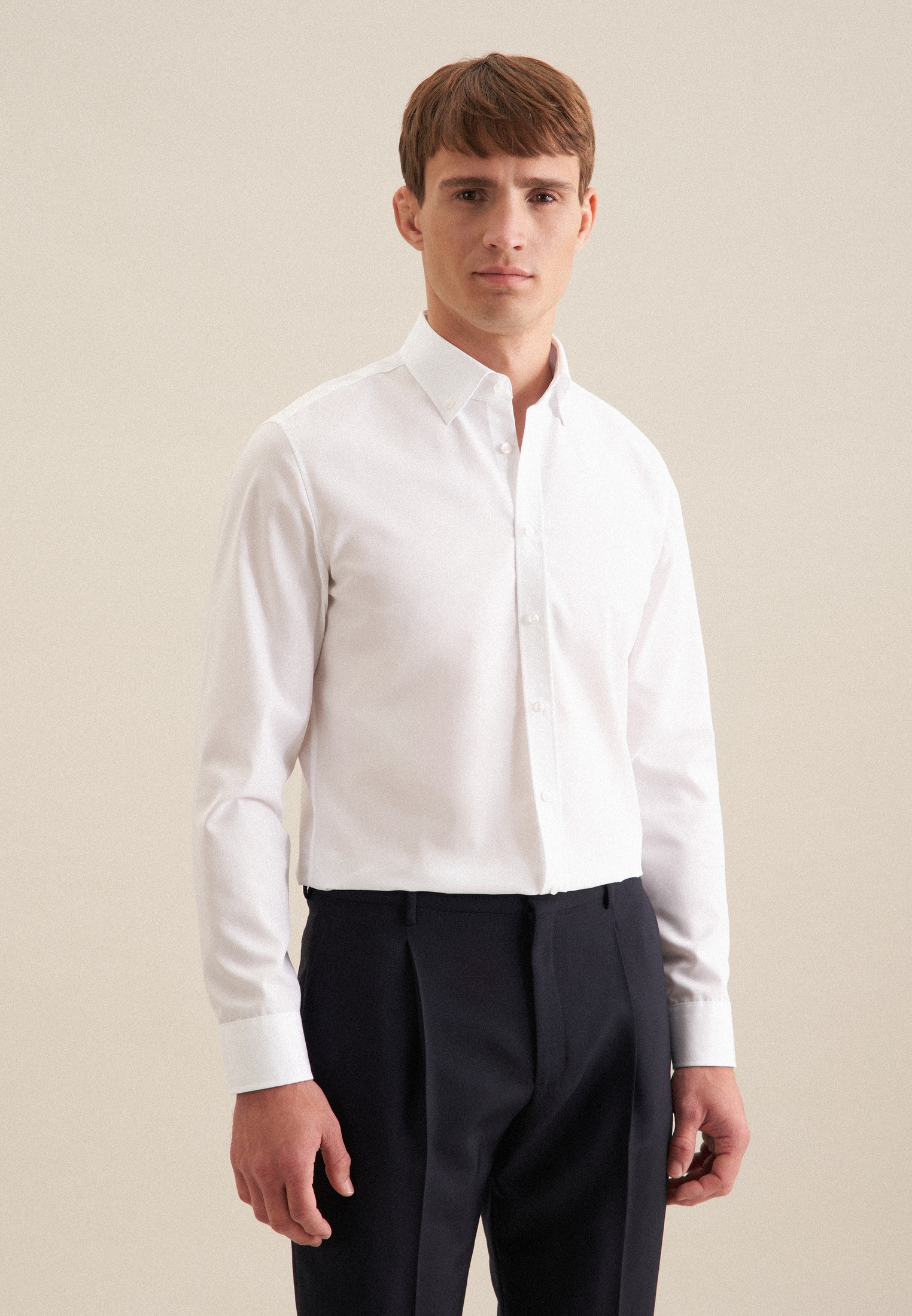 Image of seidensticker Businesshemd "Shaped" Shaped 1/1 Button-Down-Kragen Uni