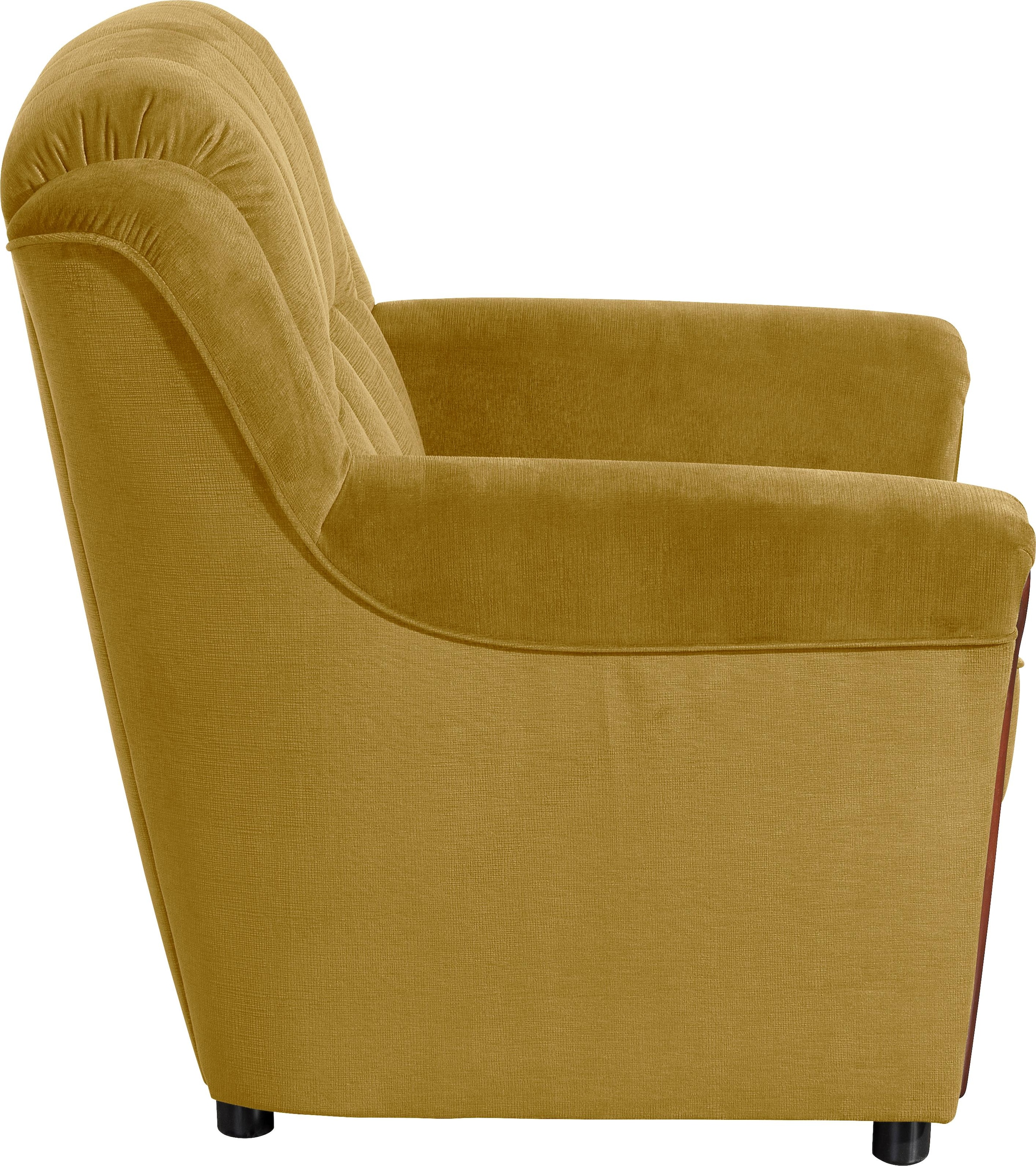 Max Winzer® Sessel »Trier, Loungesessel, klassisch, Retro und modern, Komfortsitzhöhe 47cm«, mit Sichtholzschabracken, schmale Armlehnen, hohe Rückenlehne