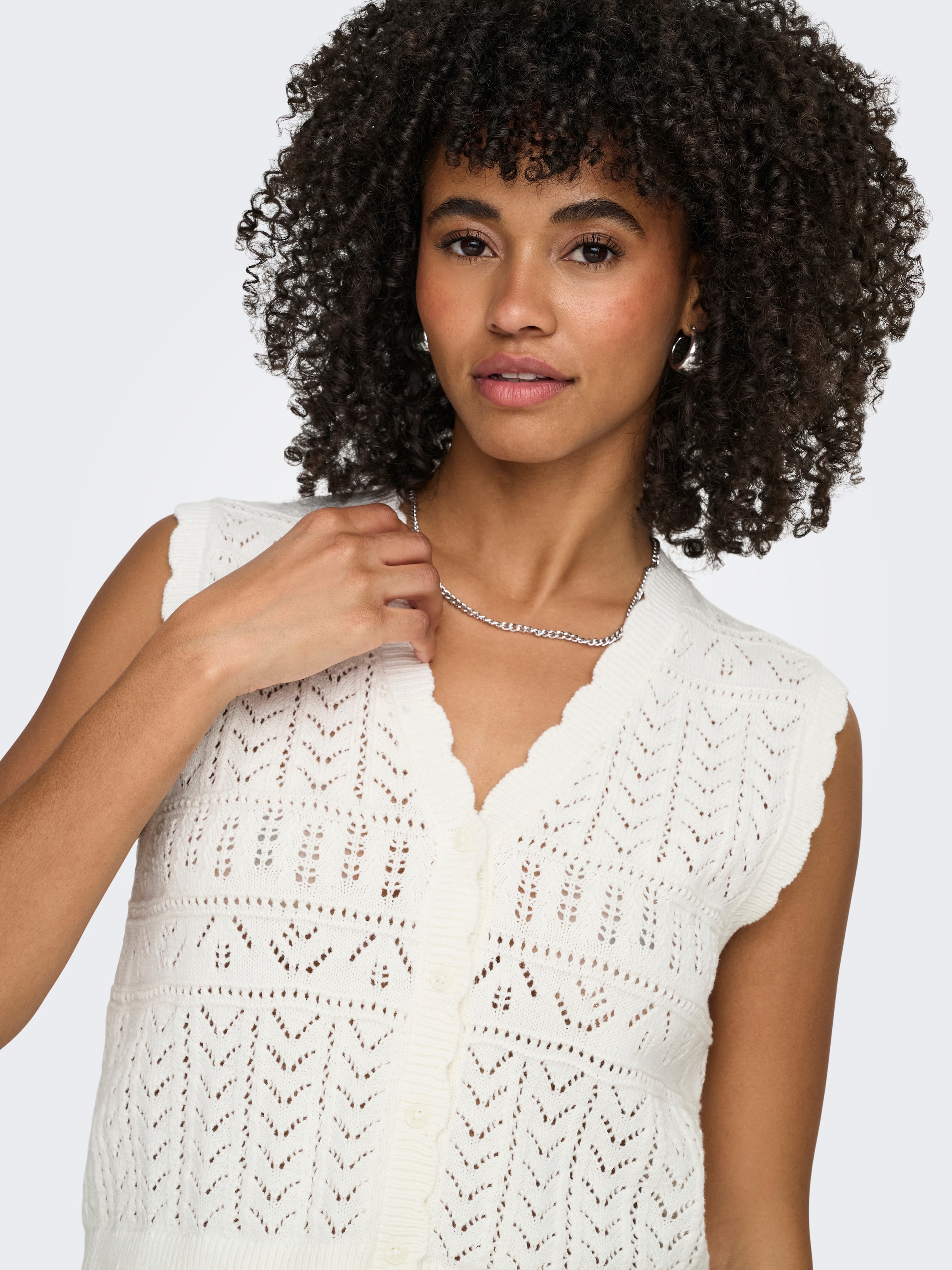 ONLY Strickjacke »ONLIRINA V-NECK BUTTON VEST KNT NOOS« Baumwollmischung