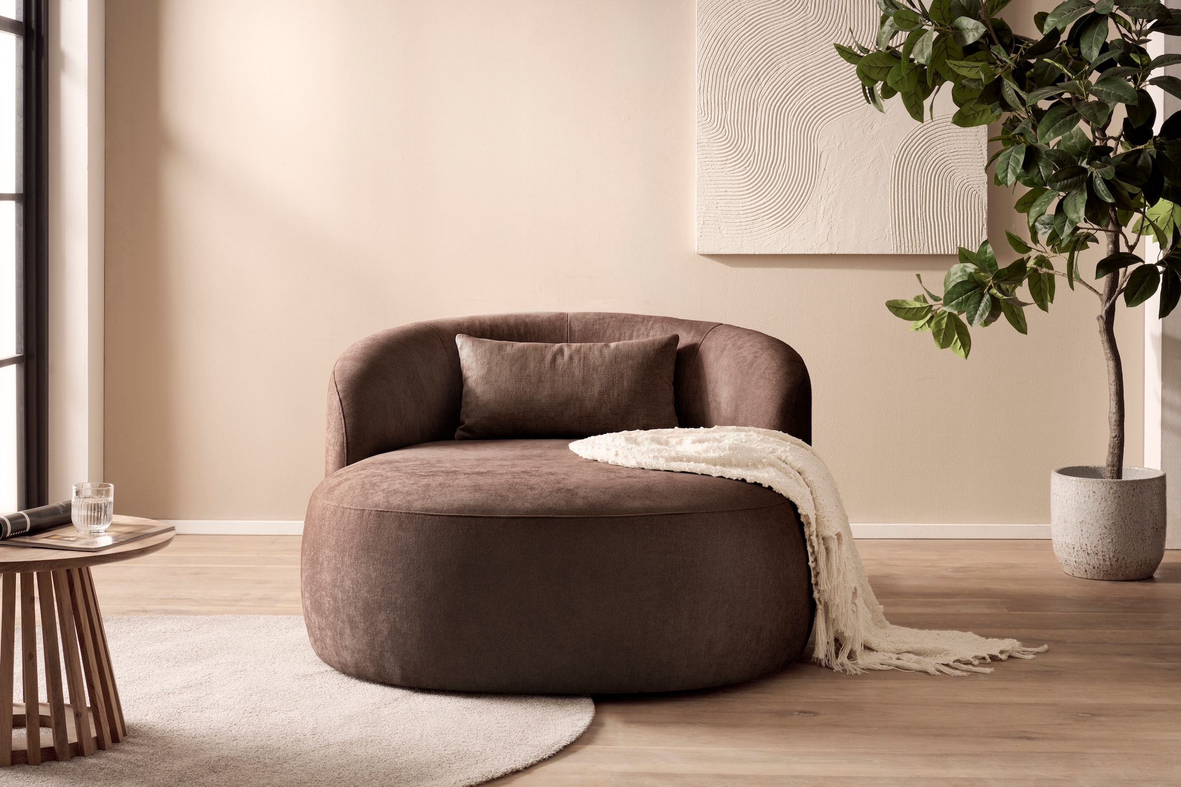 LeGer Home by Lena Gercke XXL-Sessel »Yllara, moderner Lesesessel, Loveseat mit grosszügiger Sitzfläche« mit geschwungener Rückenlehne in Samt oder Struktur