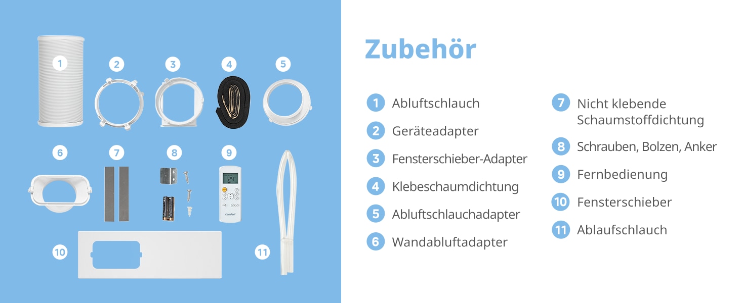 comfee Climatiseur 3 en 1 »»Easy Cool 7000« starker Luftstrom, App und Sprachsteuerung möglich« für Räume bis zu 25 m², mit Temperatursensor