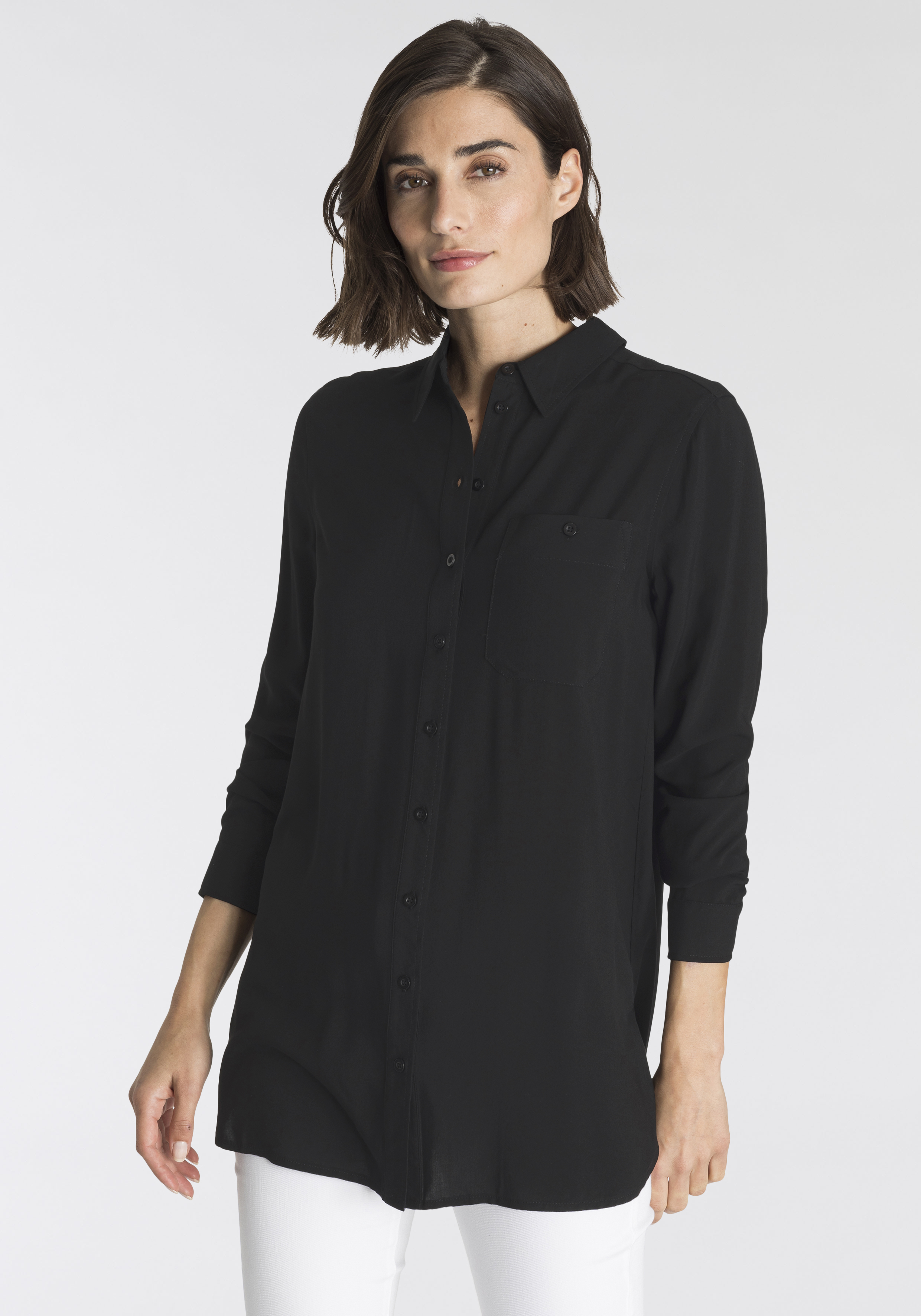 Hemdbluse, nachhaltig aus weicher LENZING™ ECOVERO™ Viskose