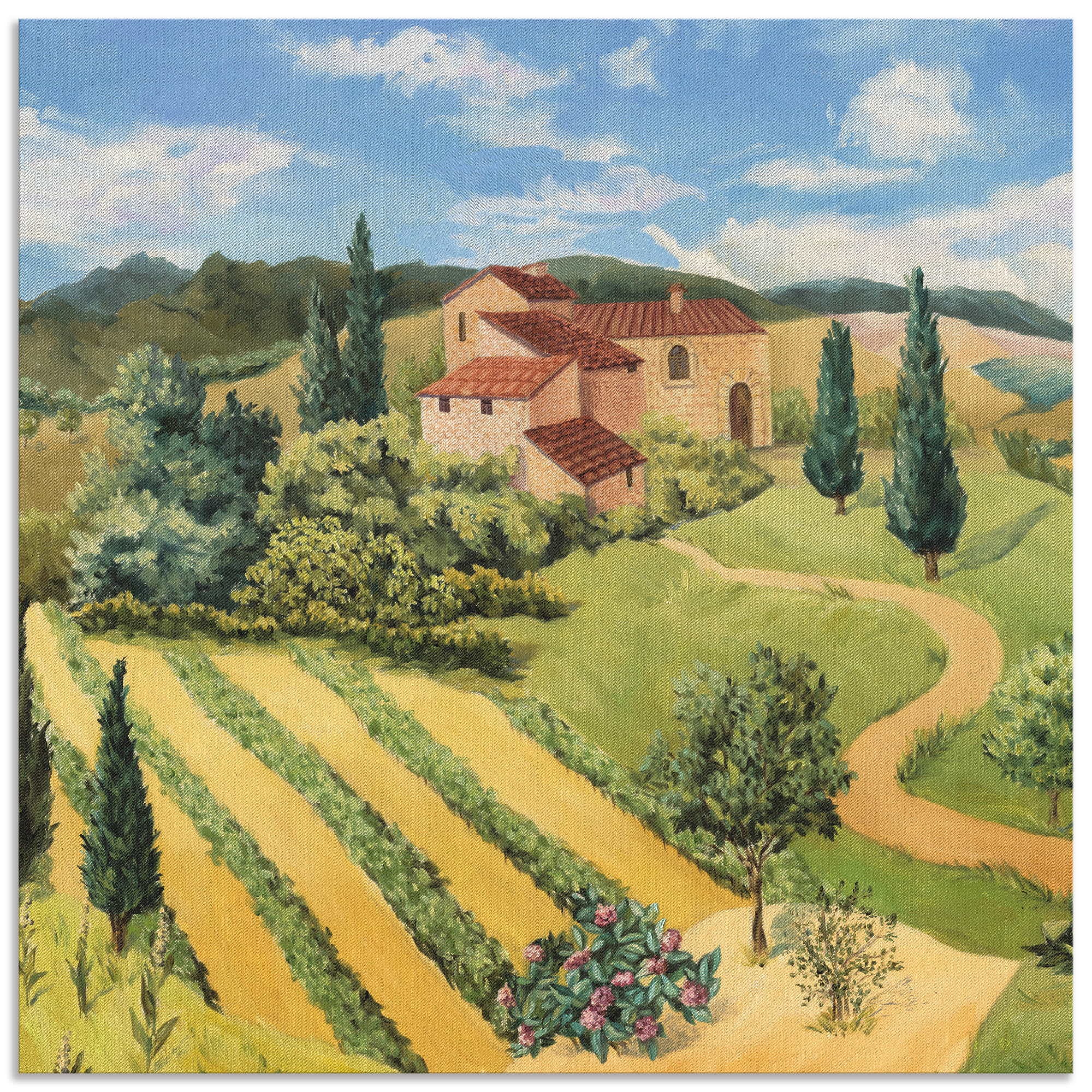 Image of Artland Wandbild »Toskanalandschaft II«, Europa, (1 St.), in vielen Grössen & Produktarten - Alubild / Outdoorbild für den Aussenbereich, Leinwandbild, Poster, Wandaufkleber / Wandtattoo auch für Badezimmer geeignet bei Ackermann Versand Schweiz