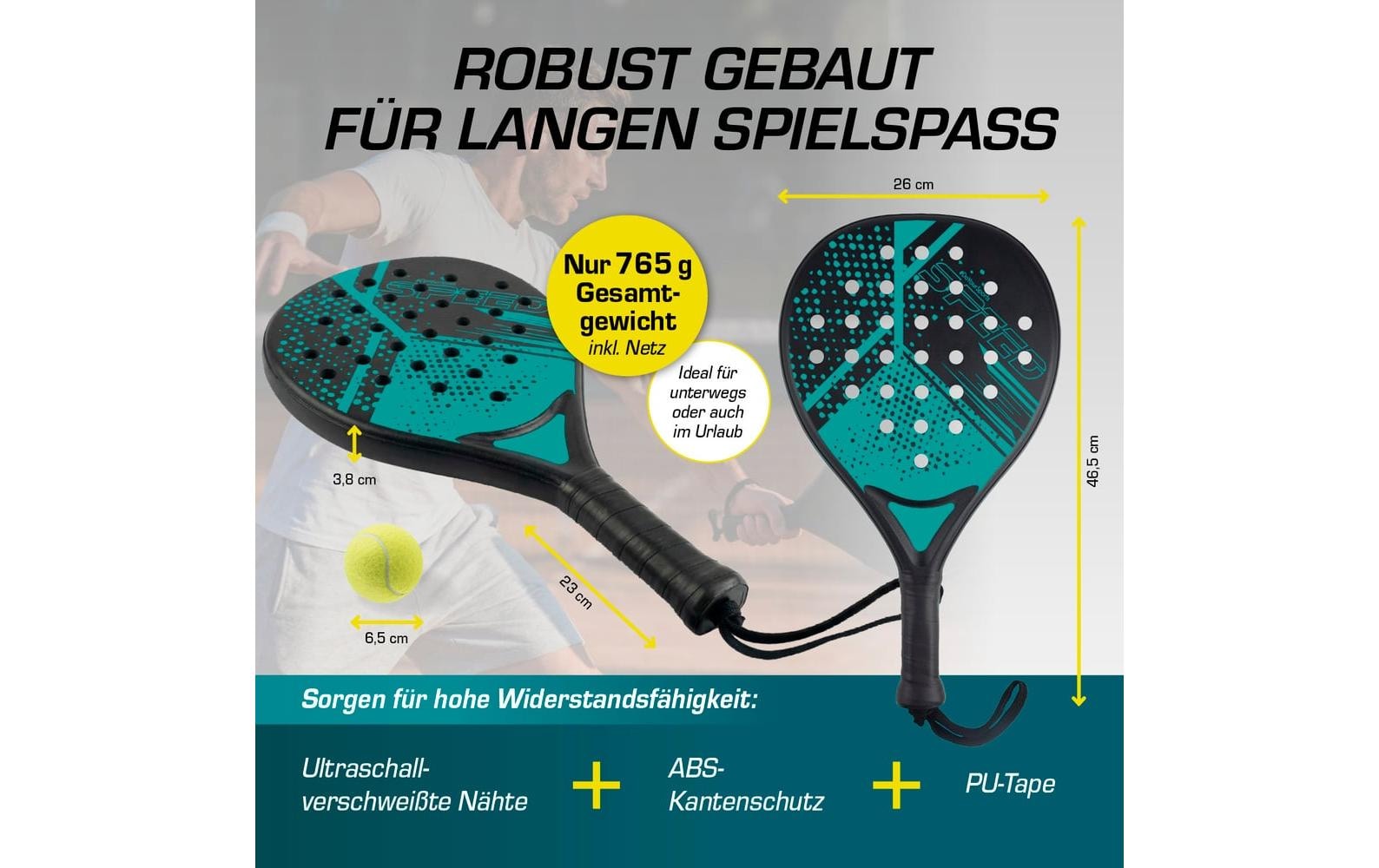   Padelschläger »DoYourSports 46.5 cm Starter Set 4-tlg.«
