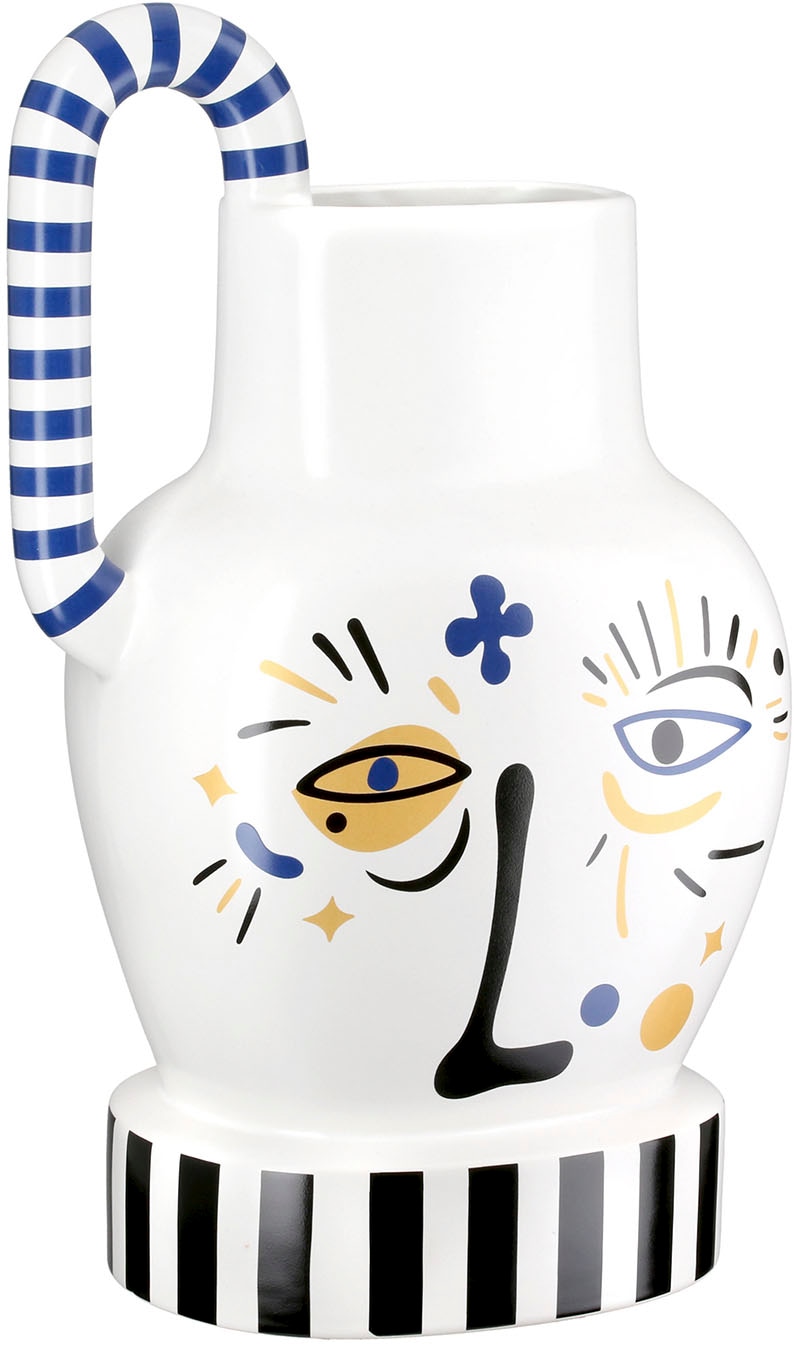 GILDE Tischvase »Henkelvase Fira weiss H. 36 cm«, (1 St.)