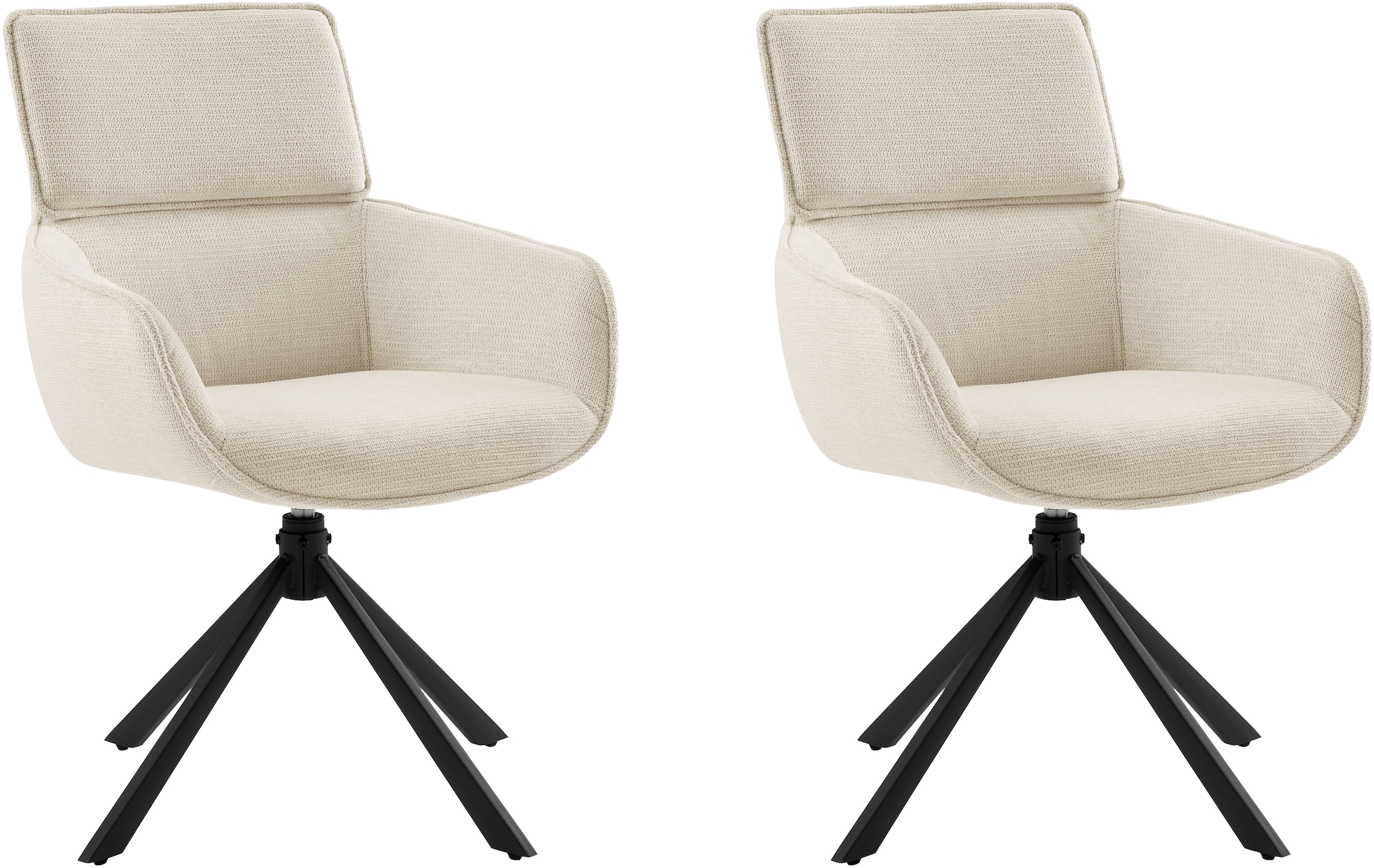 GOODproduct Ensemble de salle à manger »Cusey, besteht aus einem Esstisch und vier Stühlen« Set, Stühle drehbar, Esstisch 160 cm, 4 cm starke Tischplatte, 5 cuis tlg. kratzfester Tisch in Holzoptik, drehbare Stühlen, atmungsaktivem Stoff