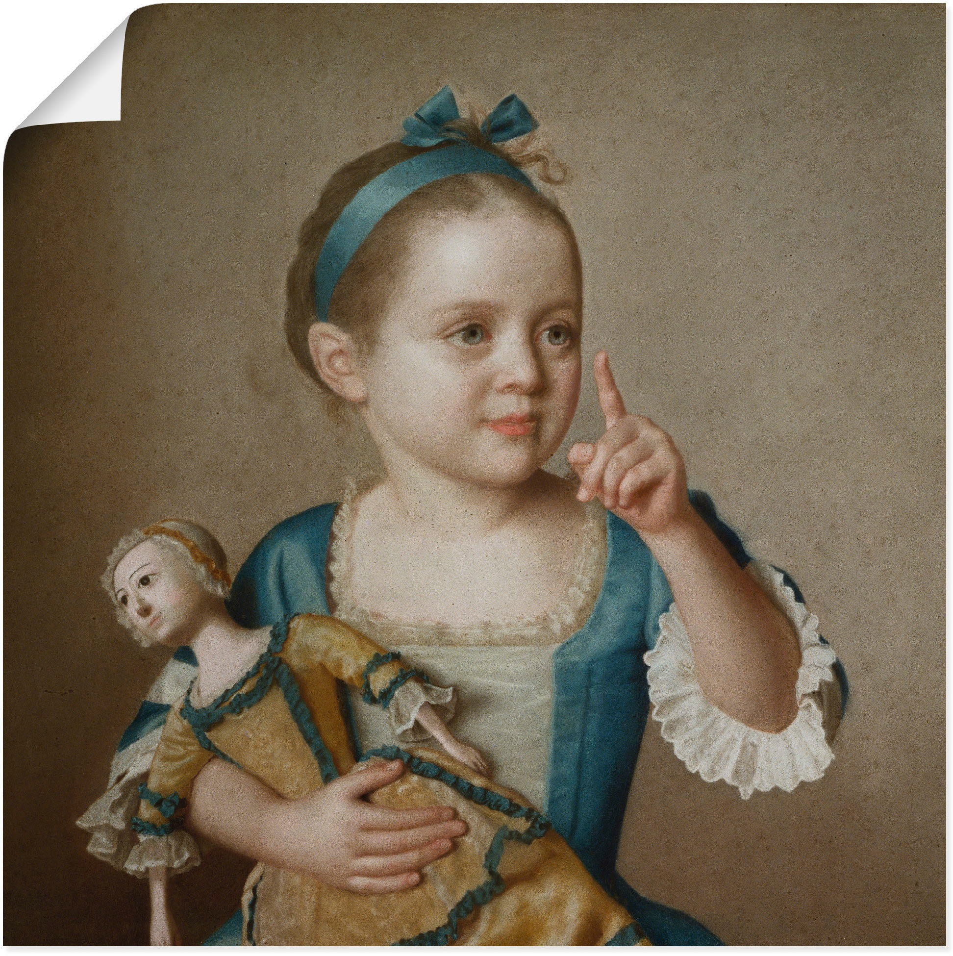Image of Artland Poster "Mädchen mit Puppe." Kind 1 Stk. tlg. ohne Rahmen