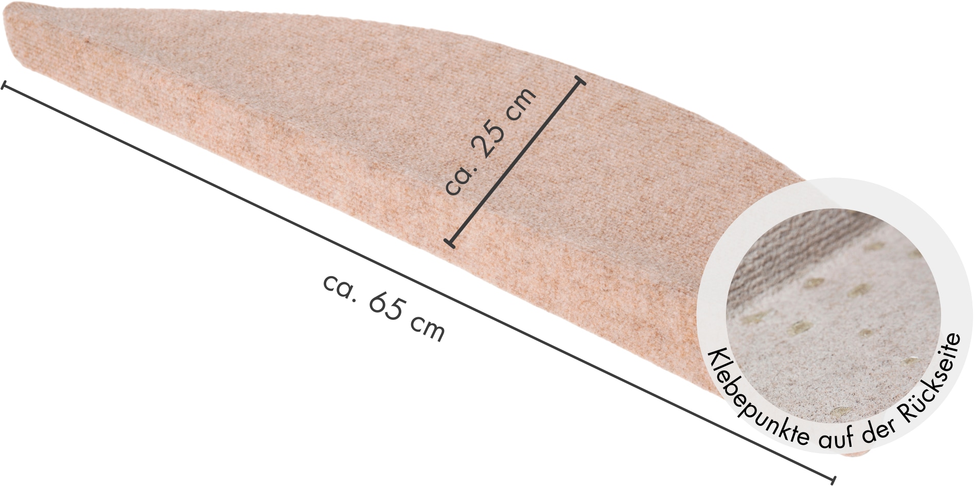 Andiamo Tapis de marche »Paris, Made in Poland« Demi-rond 2 mm Höhe selbstklebend, 15 Stück in einem Set