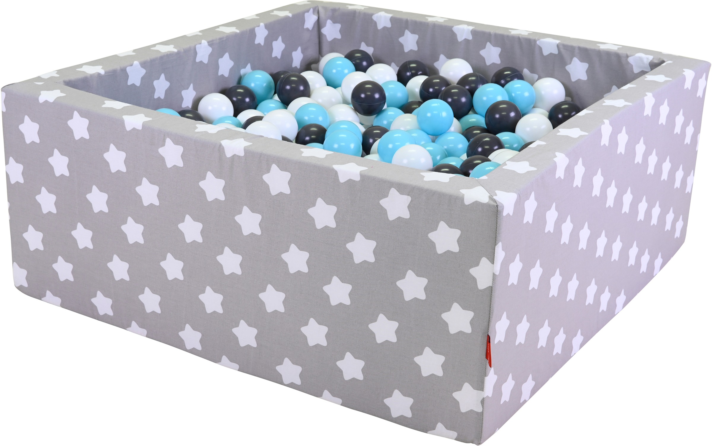 Image of Knorrtoys® Bällebad »Soft, Grey White Stars«, eckig mit 100 Bällen creme/Grey/lightBlue; Made in Europe bei Ackermann Versand Schweiz