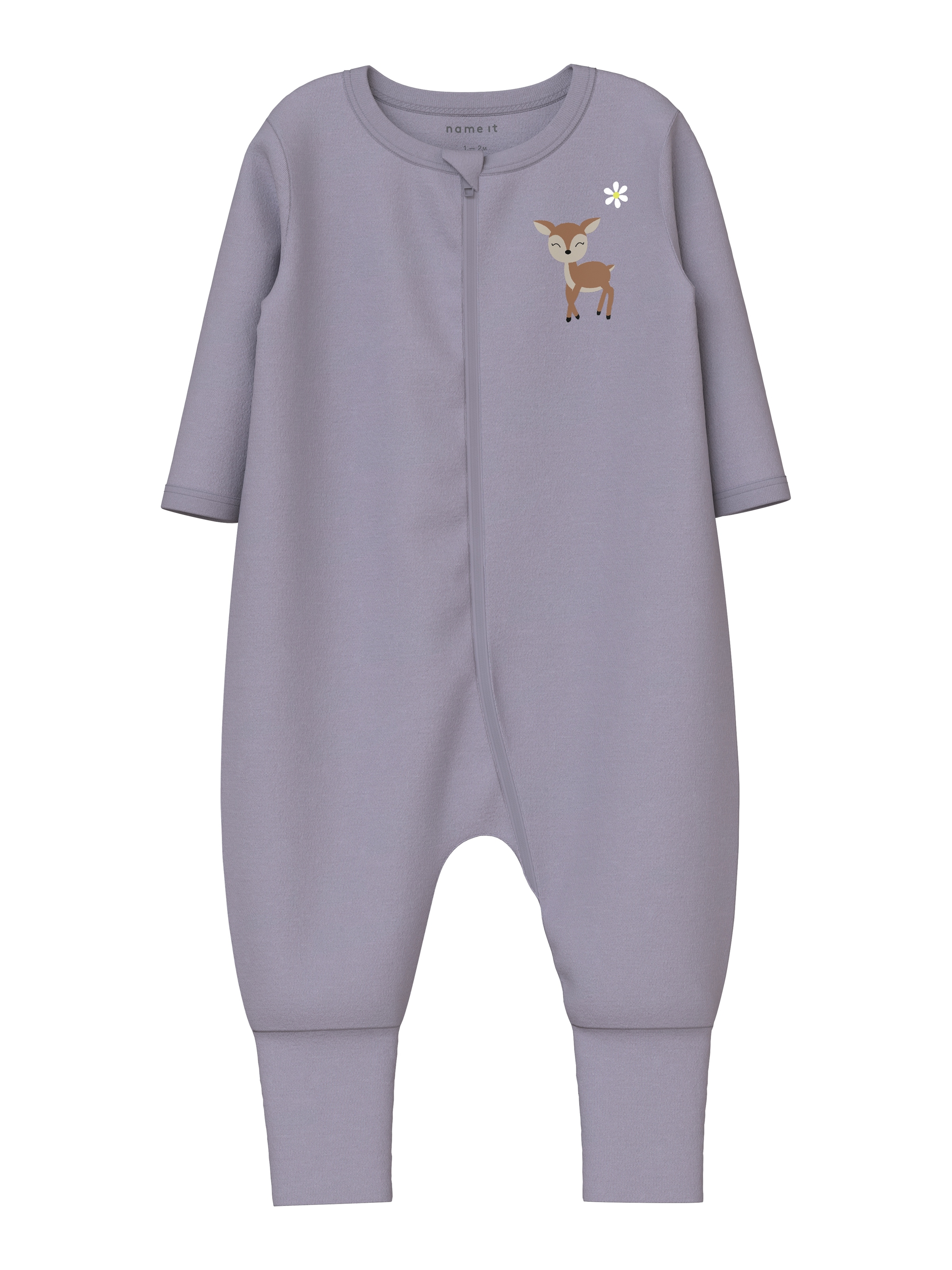 Name It Schlafanzug »NBFNIGHTSUIT 2P ZIP FF LILAC DEER NOOS« Packung, 2 tlg.