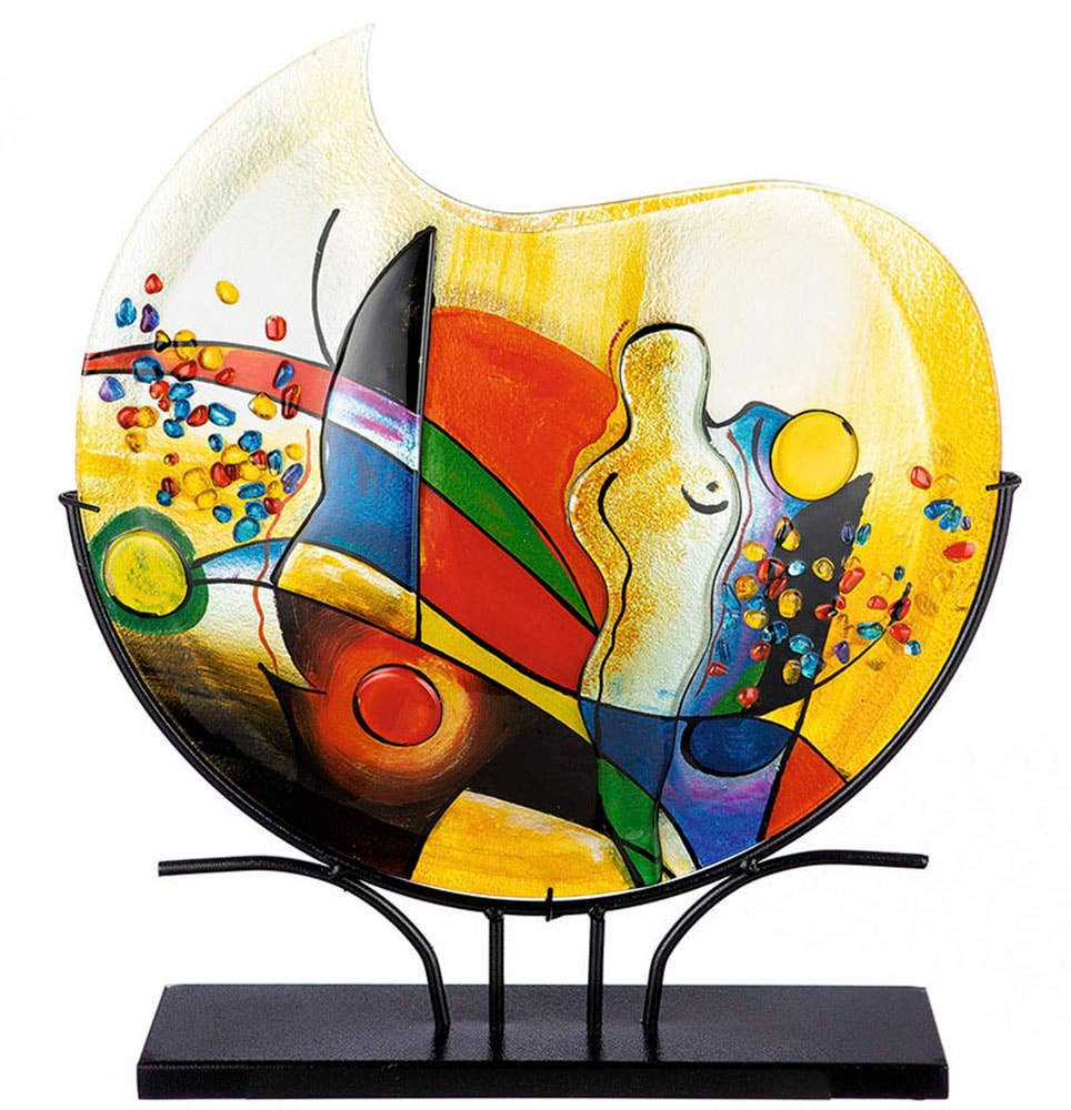 Casablanca by Gilde Tischvase "Silhouette, Dekovase" Vase aus Glas, mit schwarzem Metallfuss, Höhe ca. 53 cm