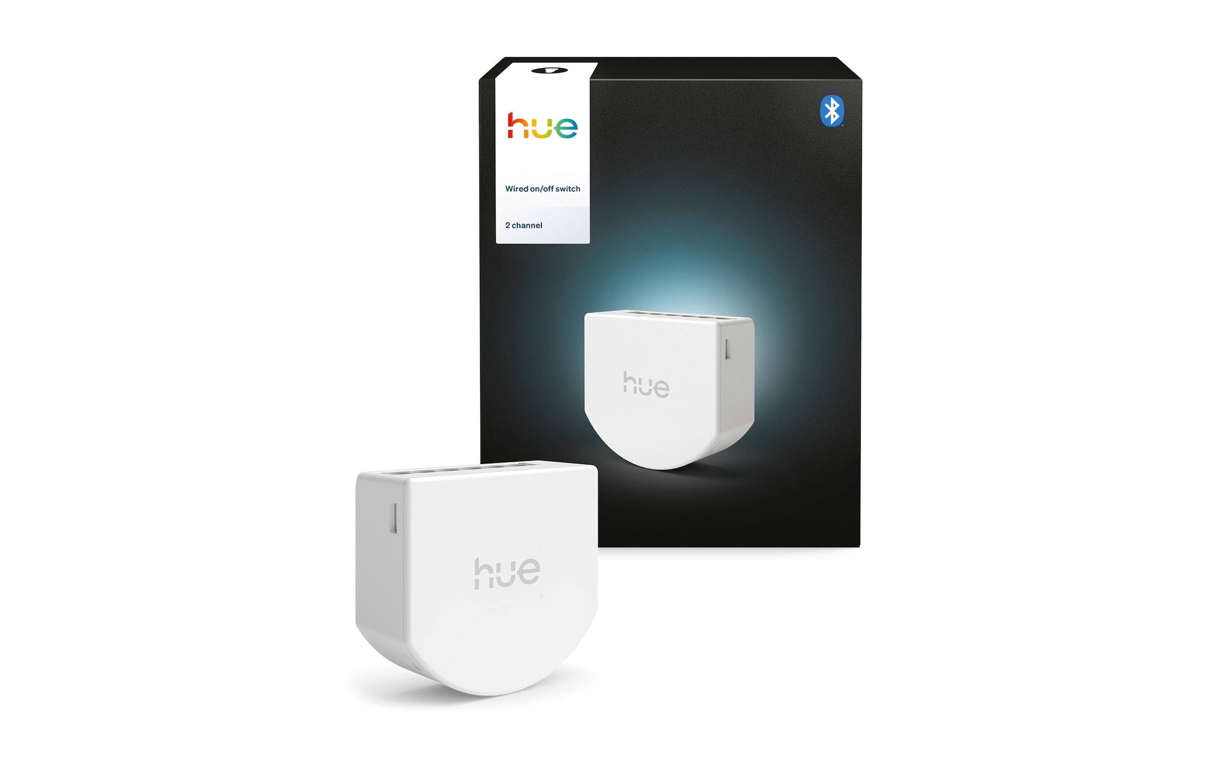 Philips Hue Élément de commande smart home »Wandschaltermodul, für nicht smarte Lampen (Ein/Aus), Netzbetrieb« 2 canaux/2C (6A / 400W LED / 1.380W halogène), commande via application et vocale, 1 : Bleu foncé/Gris uni clair
