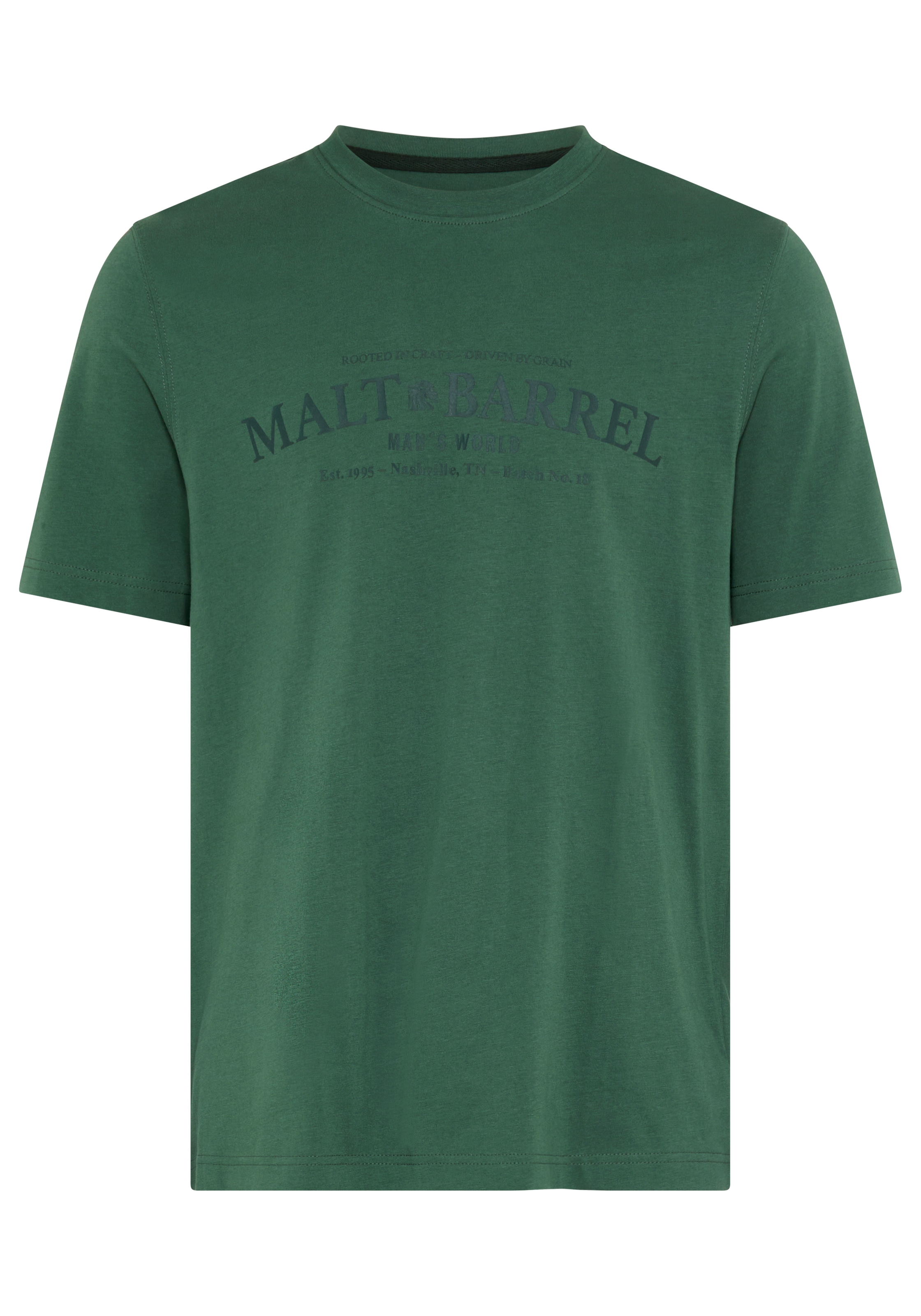 Man's World Shirt à col rond coupe normale, manches courtes, aspect imprimé avec application print