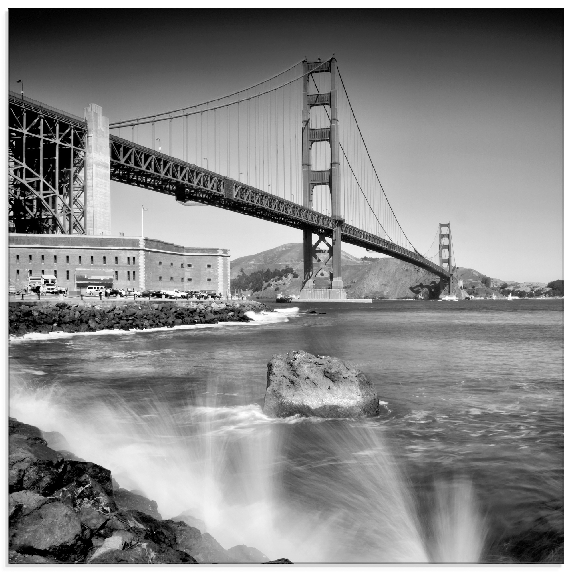 Image of Artland Glasbild »Golden Gate Bridge mit Brandung«, Amerika, (1 St.) bei Ackermann Versand Schweiz