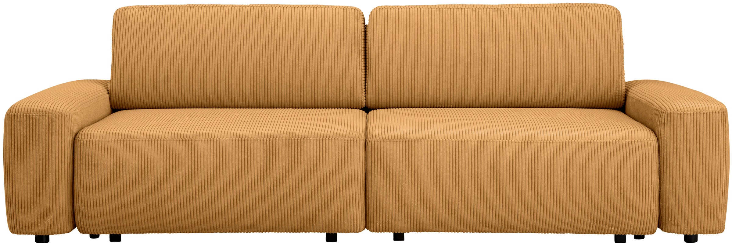 INOSIGN 3-Sitzer »TORGE (257cm), Sofa,Schlafsofa in Cord, Samtvelours, Struktur fein«, rundes Design, Schlaffunktion u. Bettkasten, Liegefläche: 135/200 cm