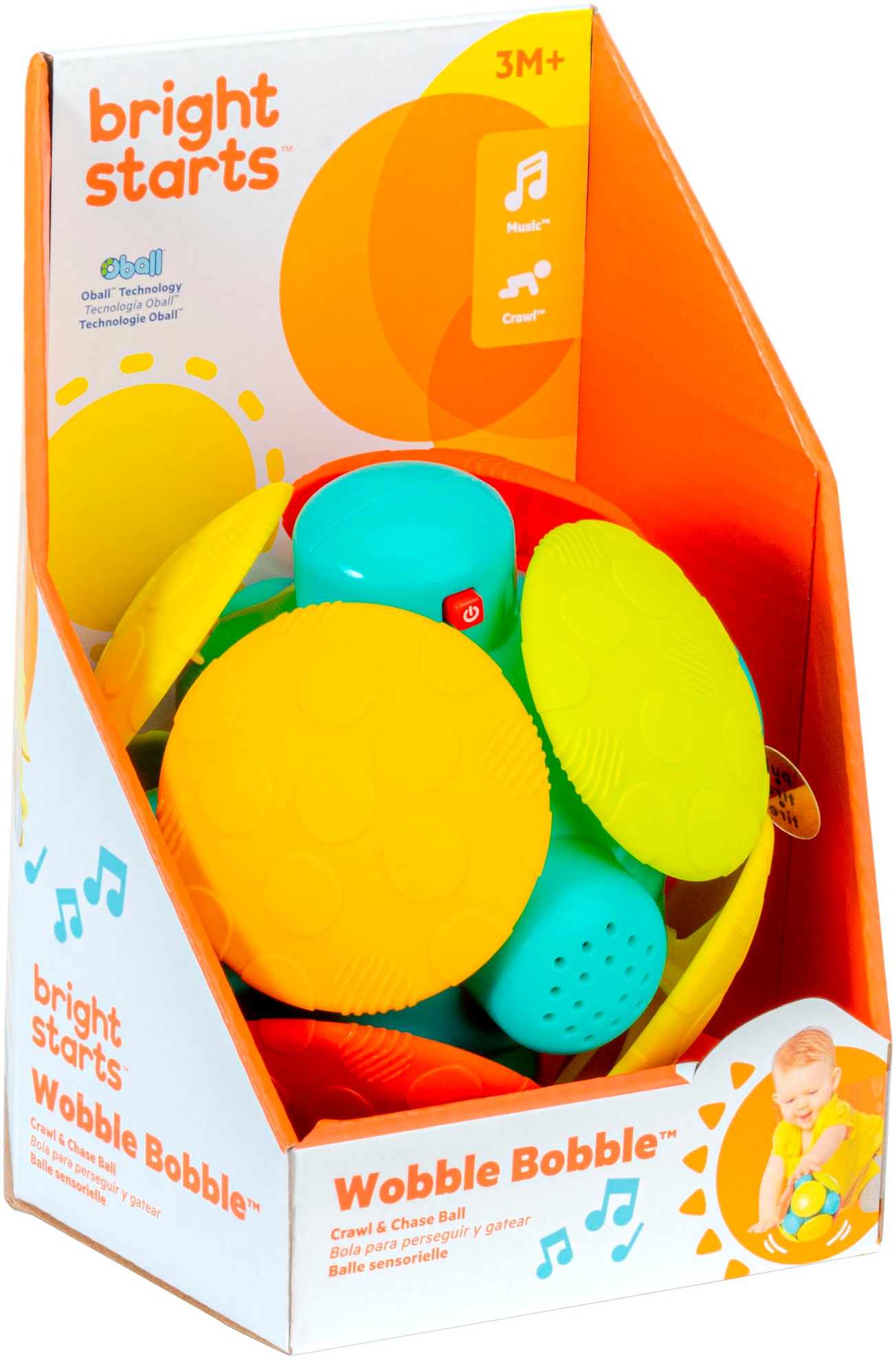 Bright Starts Jouet de préhension »Wobble Bobble™ Crawl & Chase Ball«