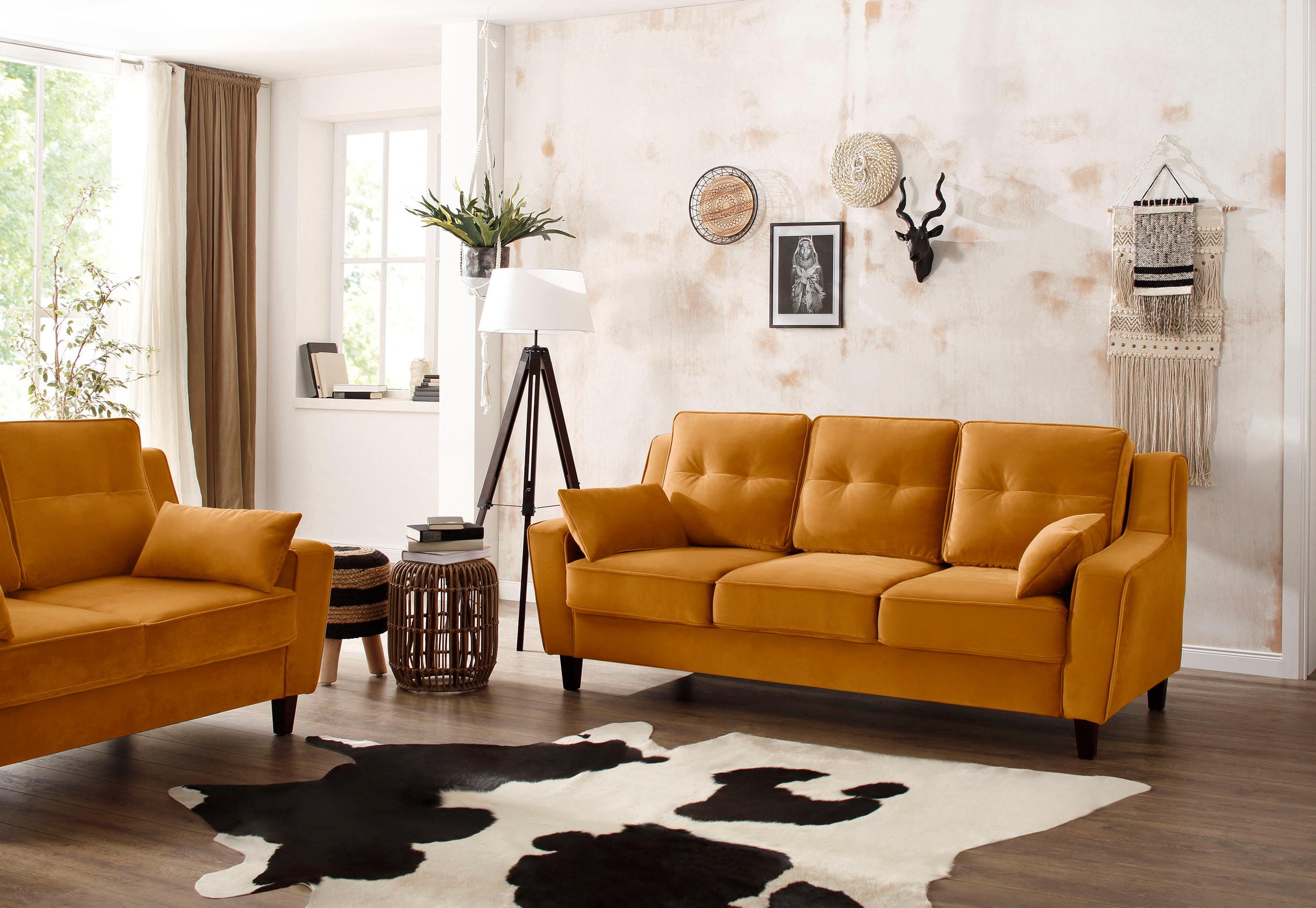 Image of Home affaire 3-Sitzer »Dione«, mit Massivholz Füssen bei Ackermann Versand Schweiz