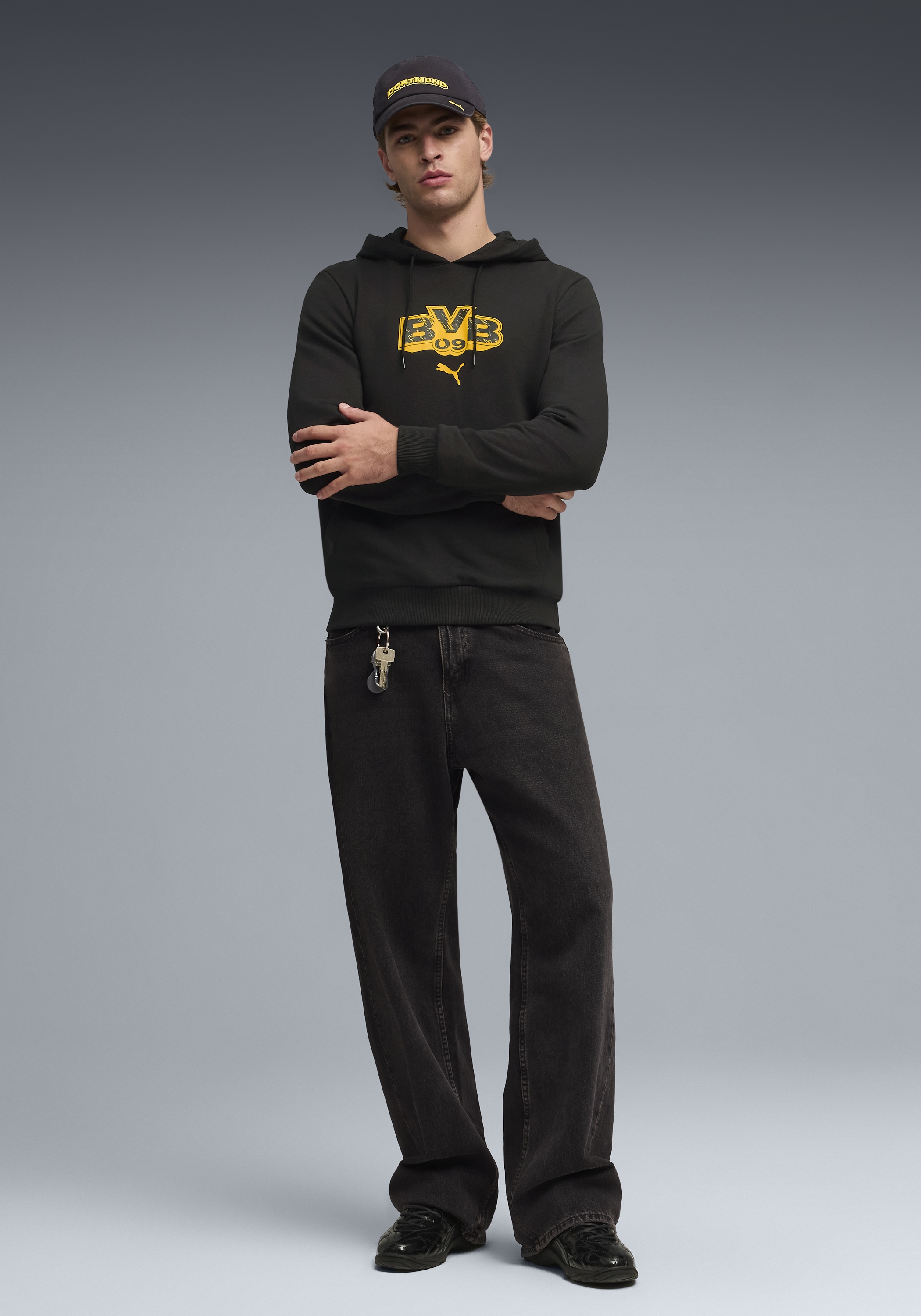 PUMA Sweat à capuche »BVB FTBLCULTURE HOODIE«, sportlicher Stil, Regular Fit
