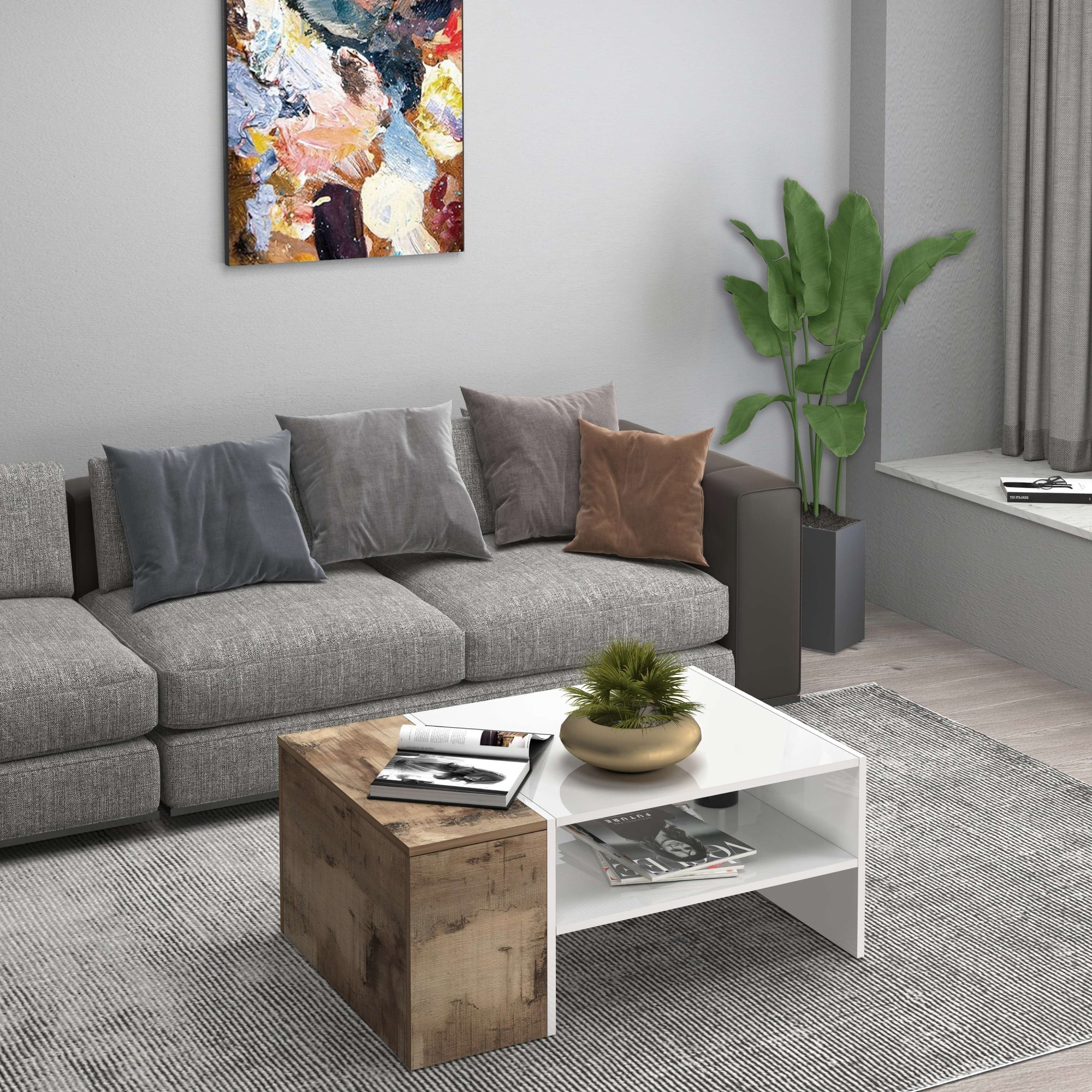 Home affaire Couchtisch »Coro, Couchtisch, Couchtisch mit seitlichem Stauraum,Sofatisch« Länge 90 cm, mit zwei Ablagefächern davon eines geschlossen