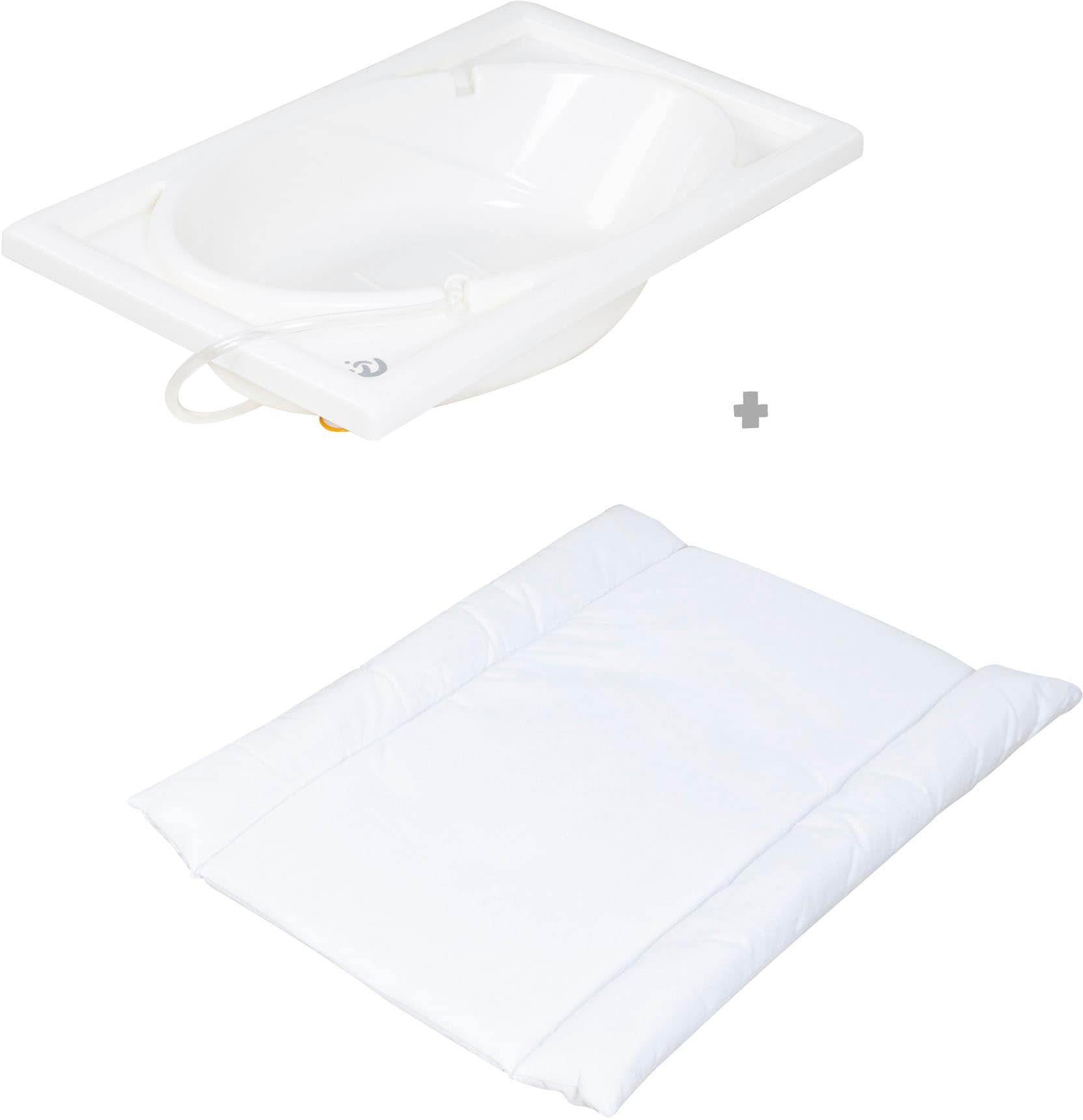 roba® Bade- und Wickelregal »Baby Pool, natur«, bis 15 kg, inkl. Wickelauflage weiss, 47 cm