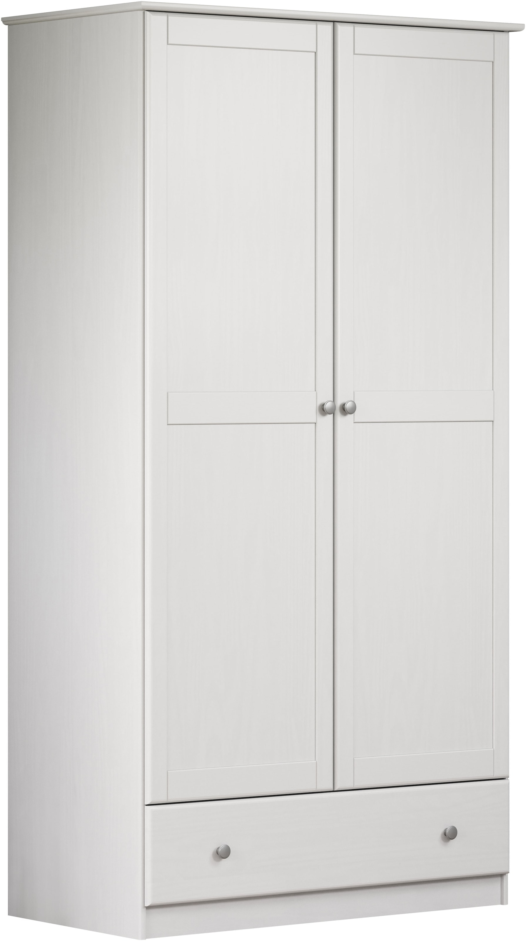 Home affaire Kleiderschrank »Delsbo Garderobenschrank Wäscheschrank Schlafzimmer Massivholz« Bestseller Schrank in Landhaus Design, 1 Stk. tlg. Drehtürenschrank aus Kiefernholz - mit Schublade und Kleiderstange