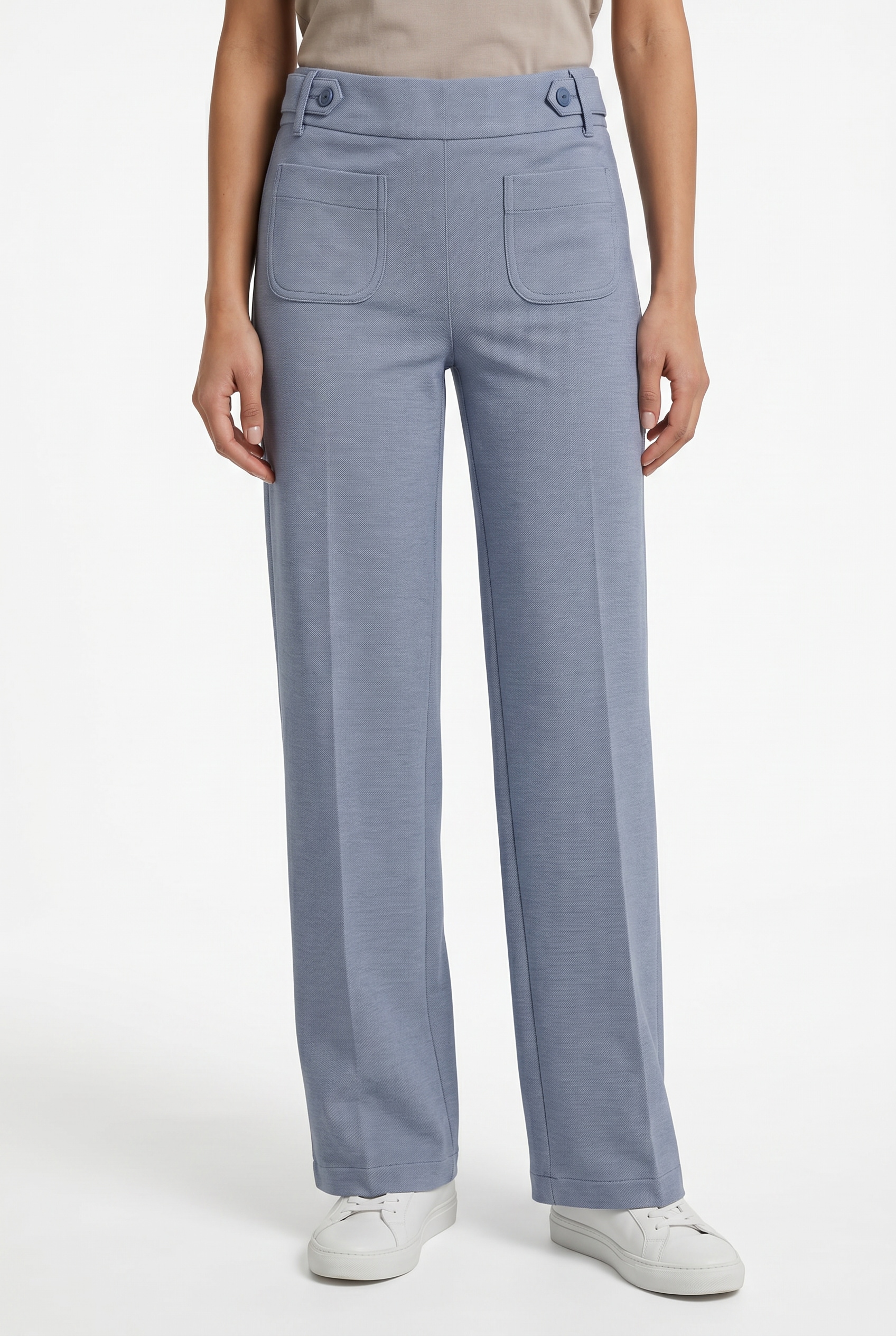Image of STREET ONE Stoffhose Wide Leg Hose mit Knopf-Details