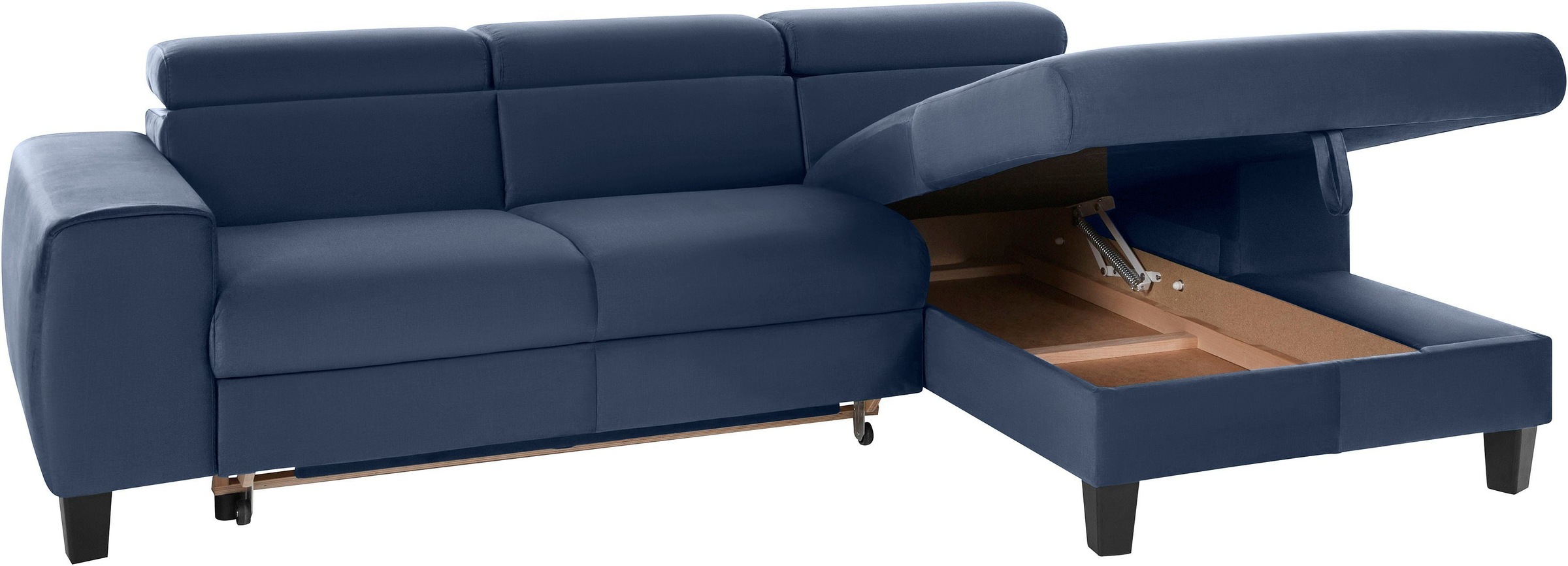 COTTA Polstergarnitur »Morven L-Form«, (Set), Set bestehend aus: Ecksofa mit Kopfteilverstellung & Hocker