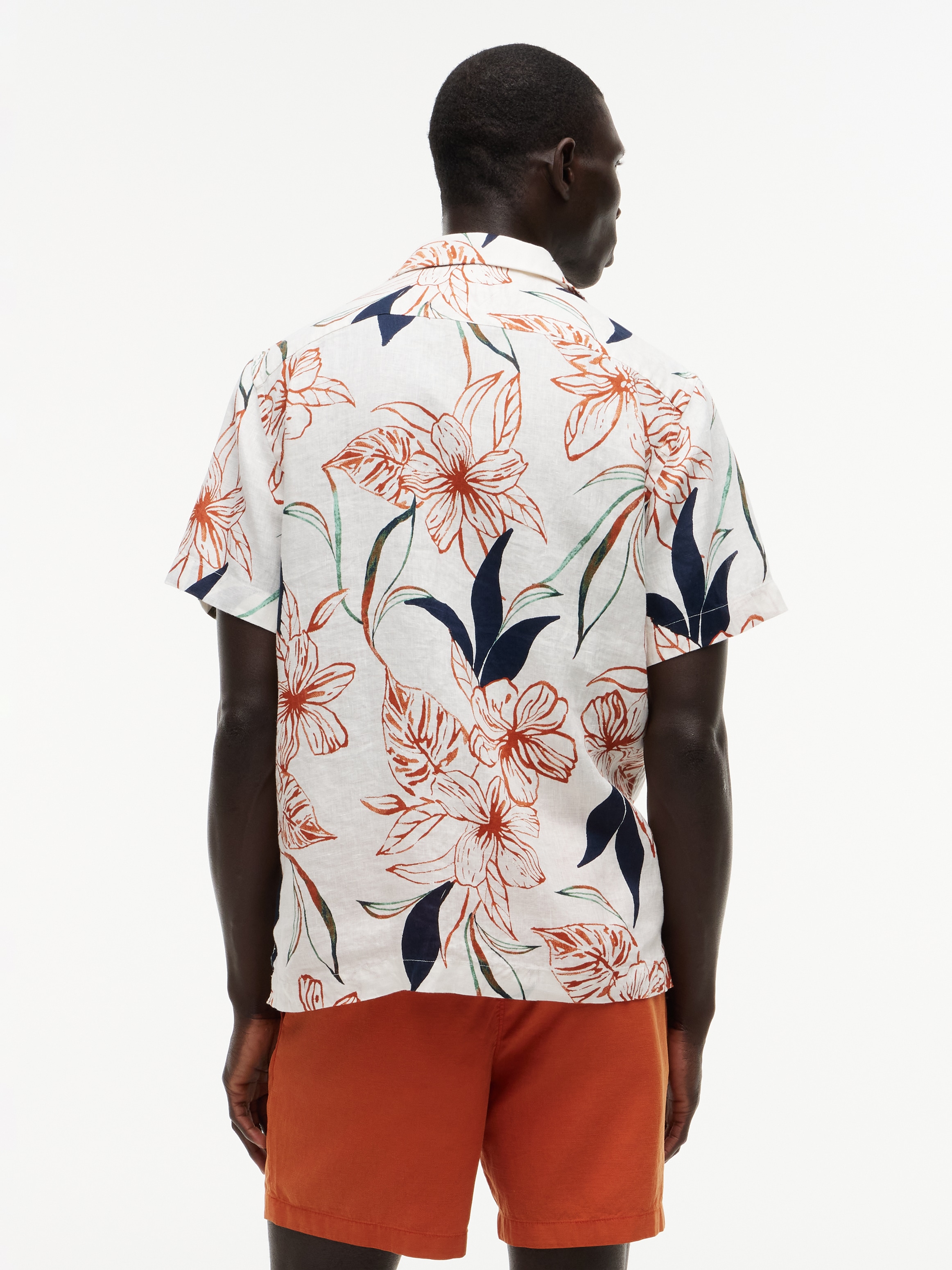 Tommy Hilfiger Kurzarmhemd »LINEN RESORT PRT SS RF SHIRT« aus Leinen mit Tropen-Print