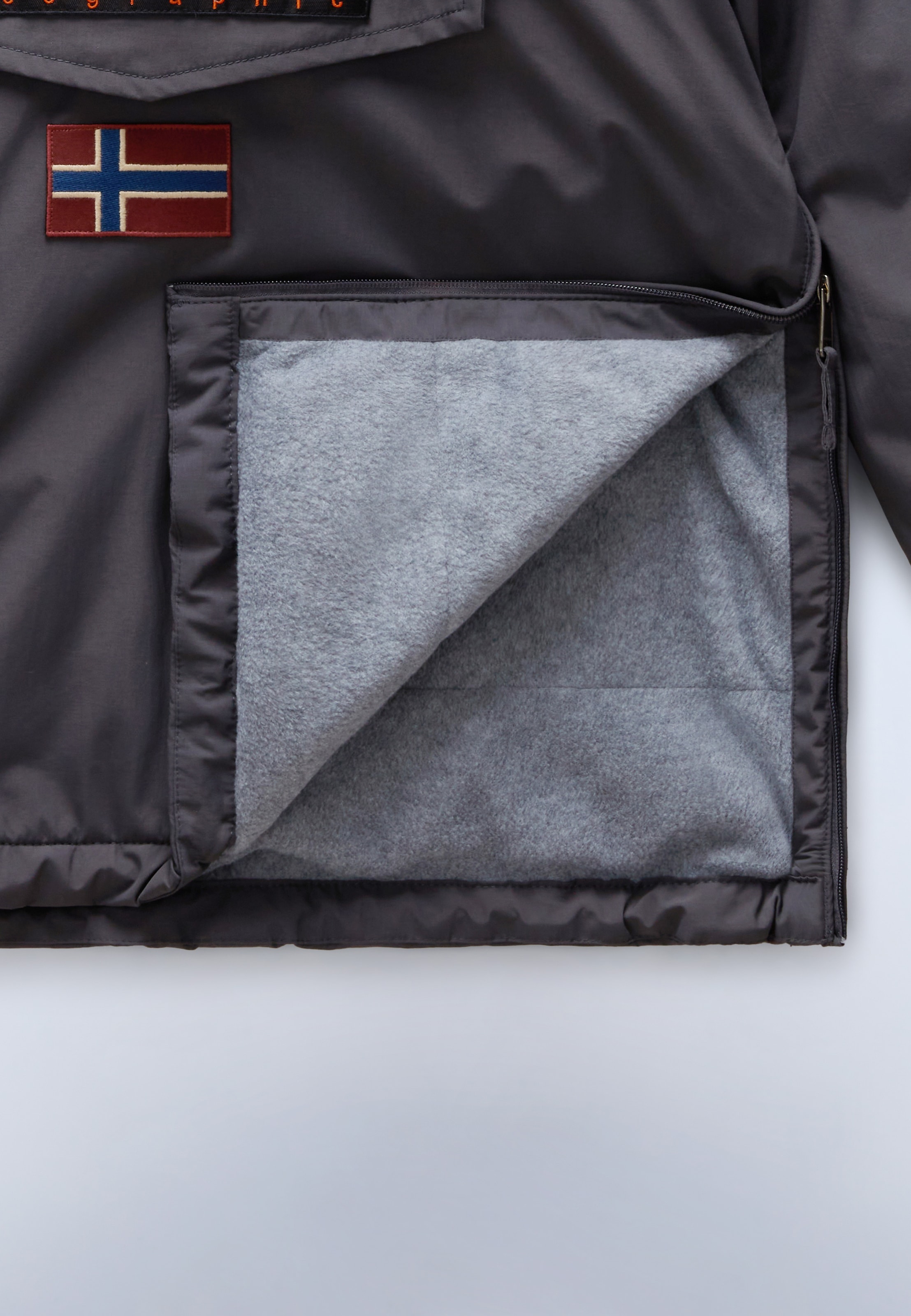 Napapijri Anorak »RAINFOREST WINTER 3 DARK GREY SOLID« mit unifarbenem Design, sportliche Silhouette