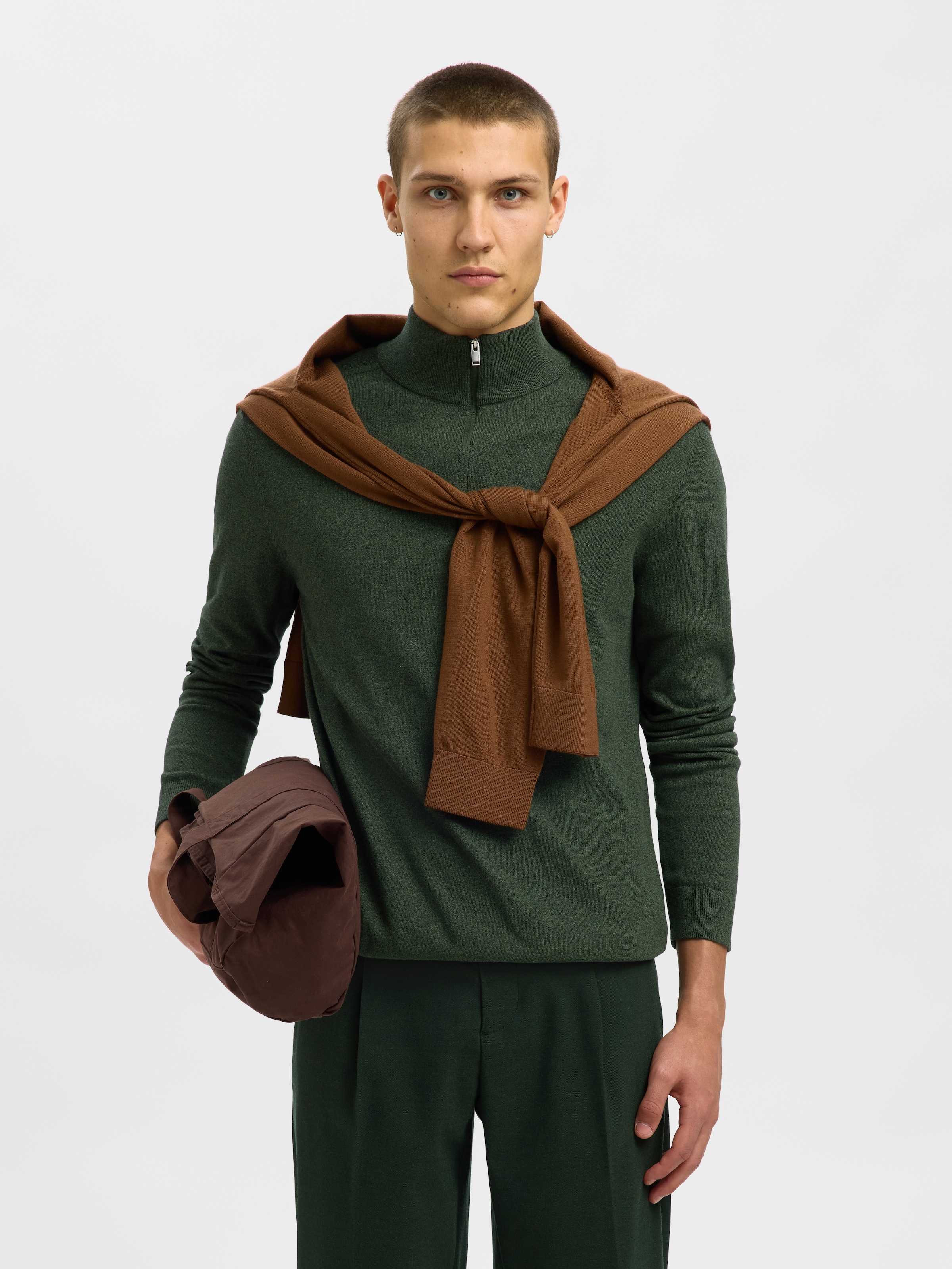 SELECTED Troyer »SLHBERG HALF ZIP CARDIGAN NOOS« Baumwolle, regular fit