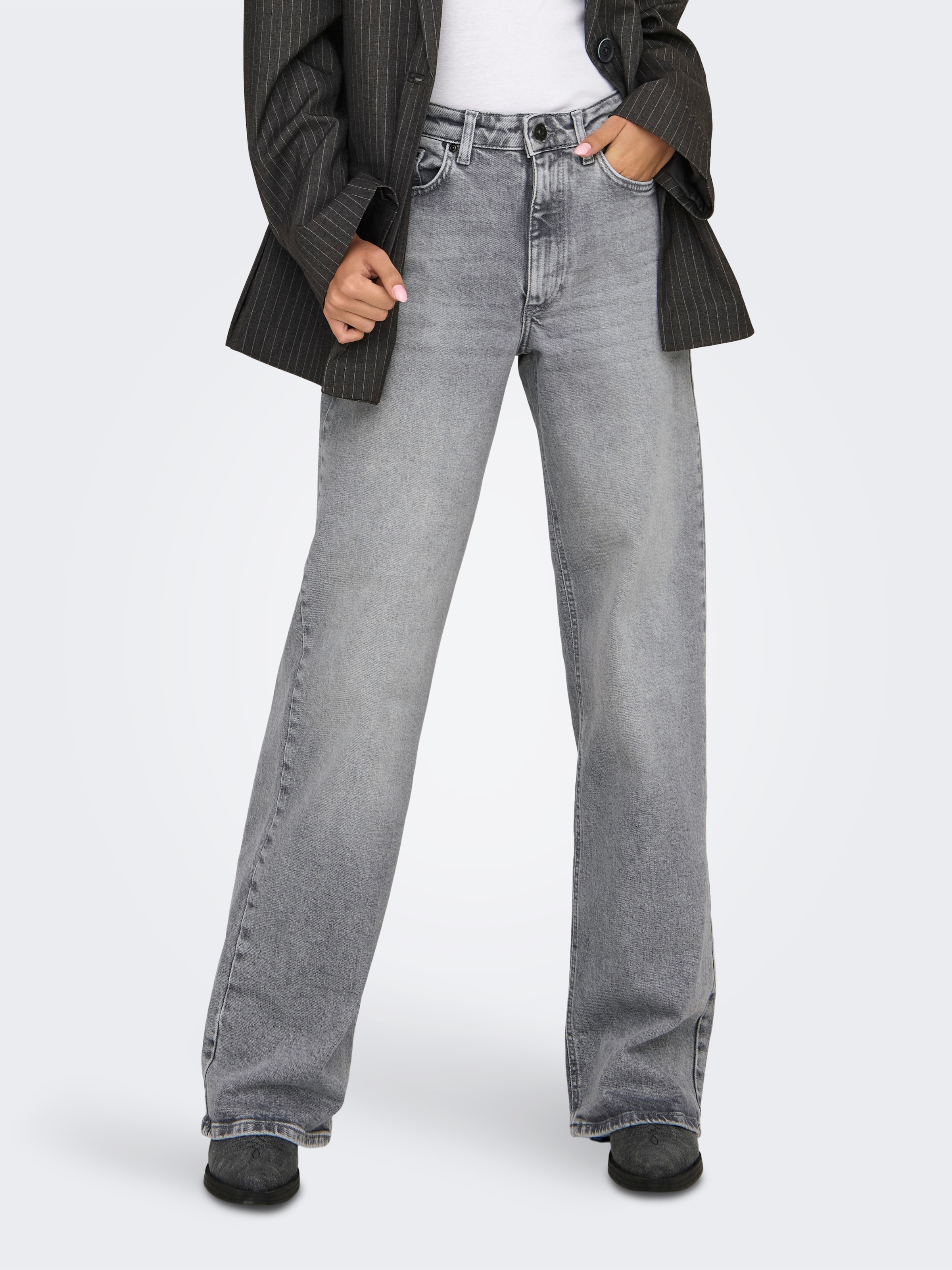 Image of ONLY High-waist-Jeans "ONLJUICY HW WIDE LEG DNM REA707 NOOS" Baumwollmischung