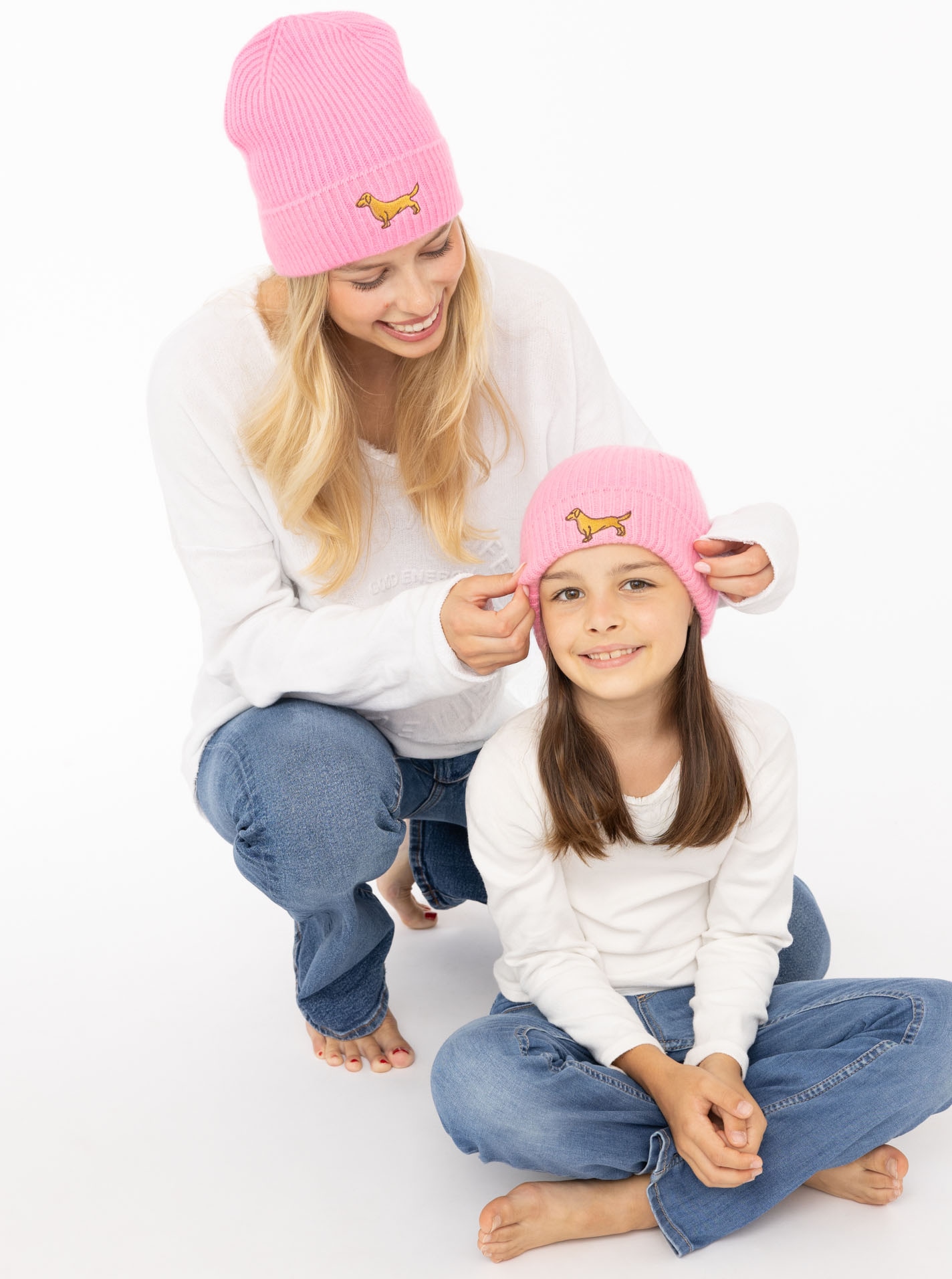 Image of Zwillingsherz Beanie ""Dog-Patch" Kids" Kaschmir, breiter Umschlag, wärmend