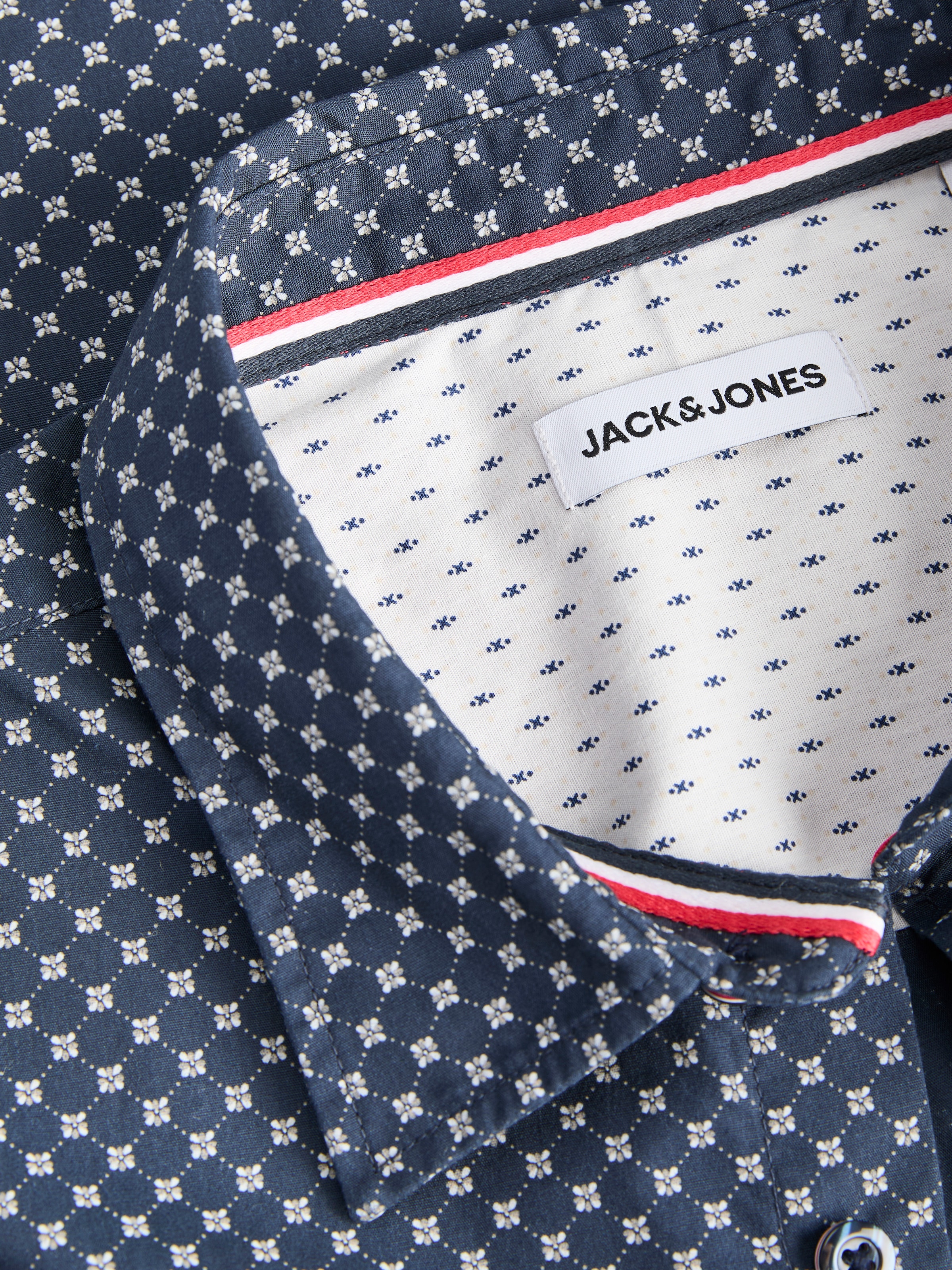 Jack & Jones Langarmhemd »JJMATHEO DETAIL PRINT SHIRT L/S« Baumwollmischung, slim fit