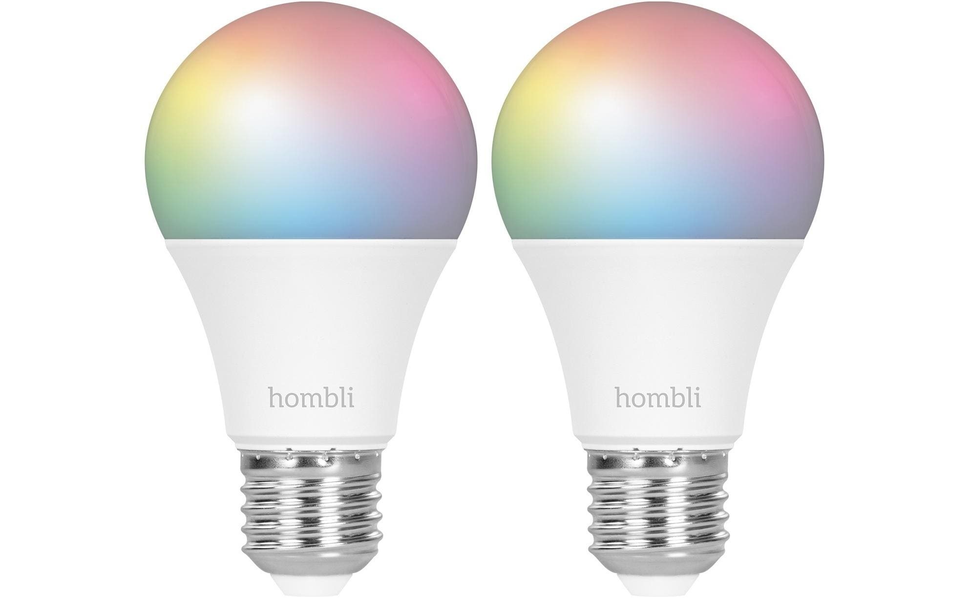 LED-Leuchtmittel »hombli Smart Bulb, E27, 9W, RGB + CCT, 1+1 Pack«, E27, 2 St., Tageslichtweiss-Warmweiss-Neutralweiss-Kaltweiss-Farbwechsler