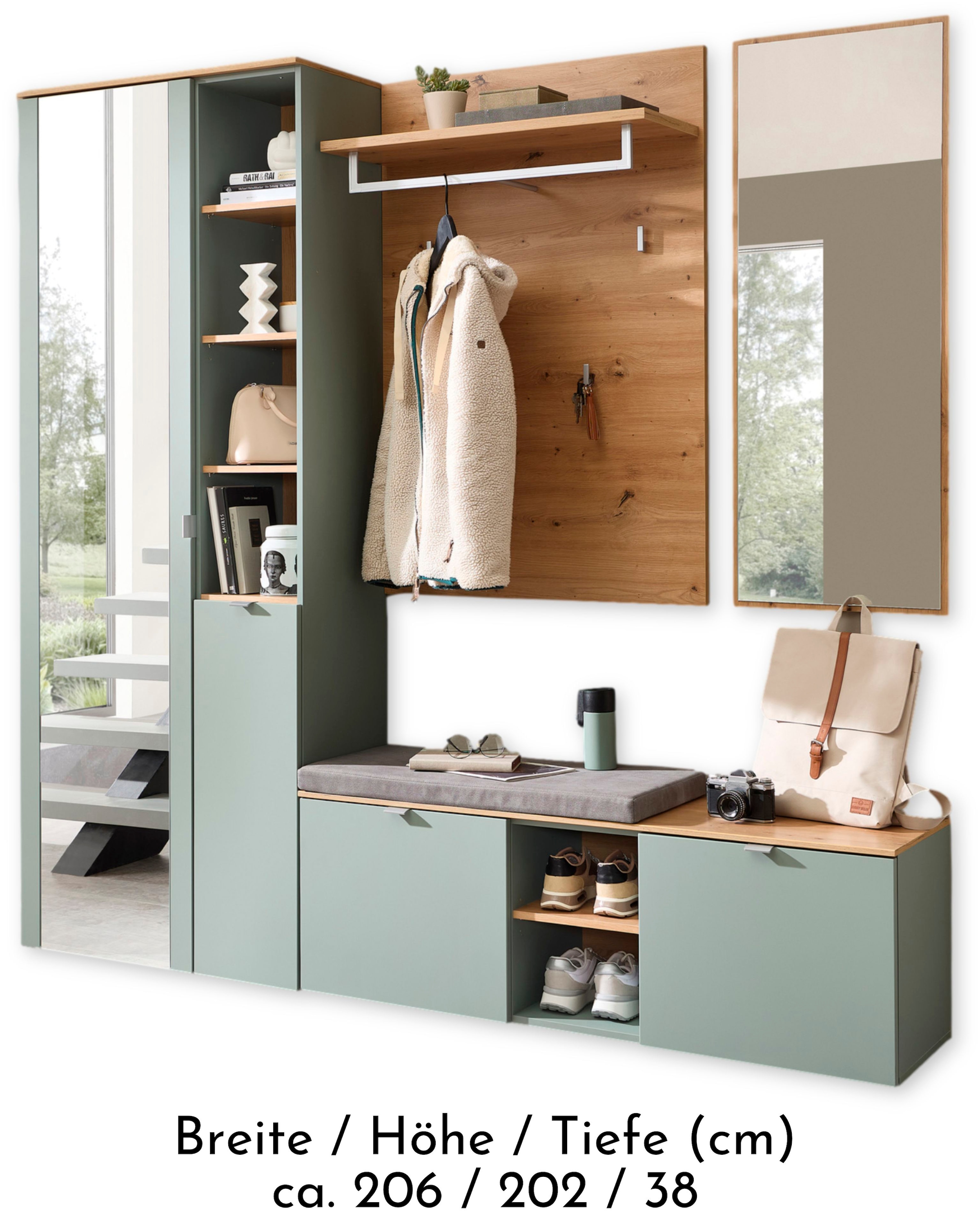 Innostyle Ensemble de vestiaires »Bari Garderobenprogarmm, BxHxT 206x202x38 cm« Ensemble, 4 cuis tlg.