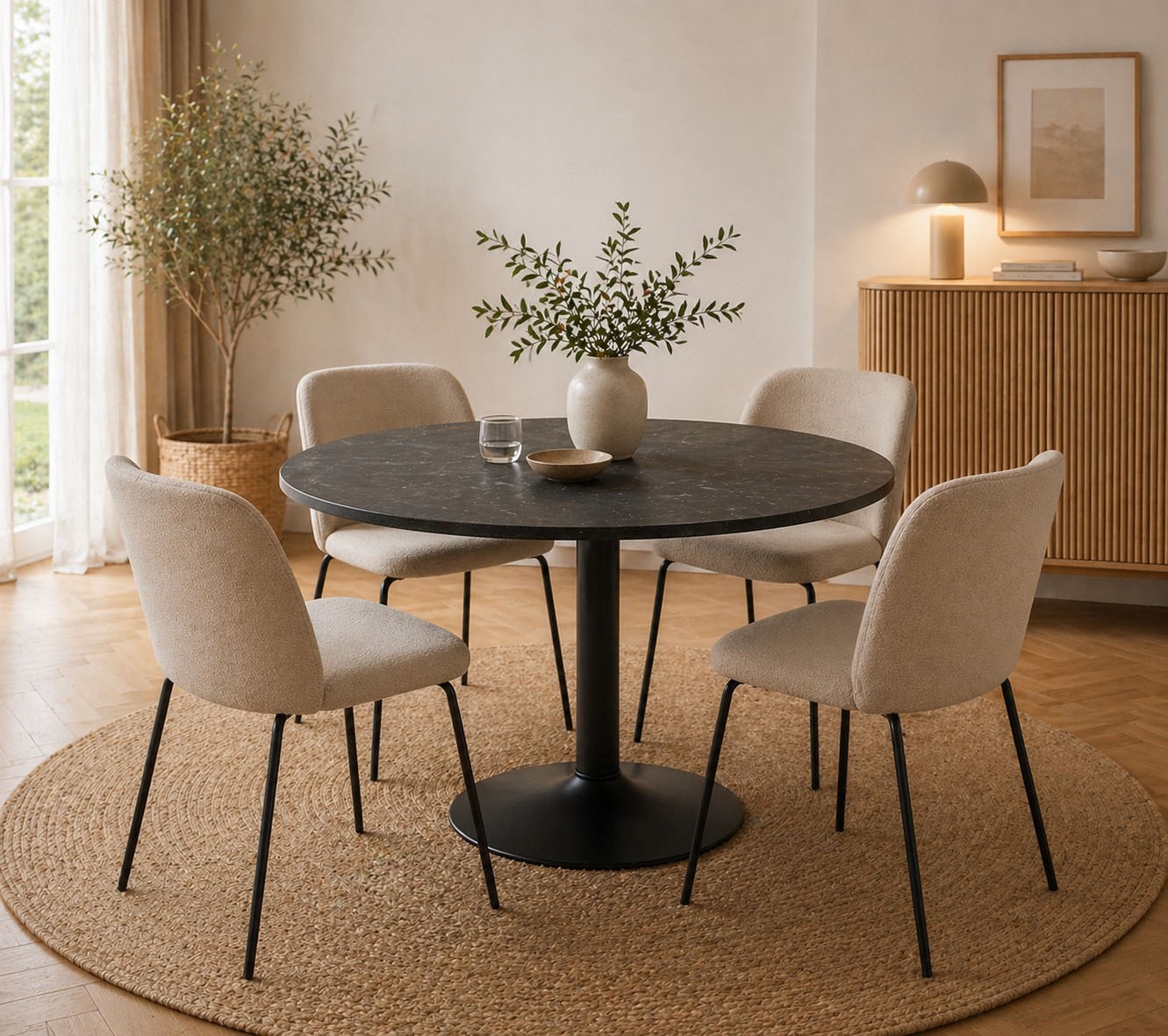 ACTONA GROUP Esstisch »Ibiza, Runder Küchentisch - pflegeleicht, platzsparend & robust« Tisch, Tulpentisch, 1 Stk. tlg. OTTOs Choice, Modernes Design – kratzfest & belastbar bis 100 kg