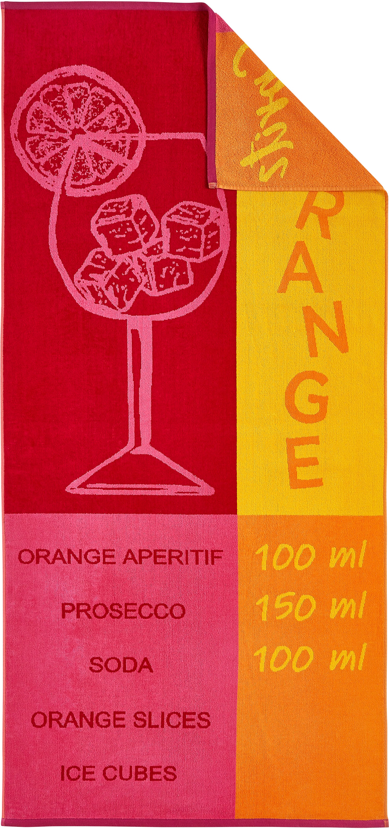 Image of Dyckhoff Strandtuch "Aperitif" eine Seite Velours, eine Seite Frottier
