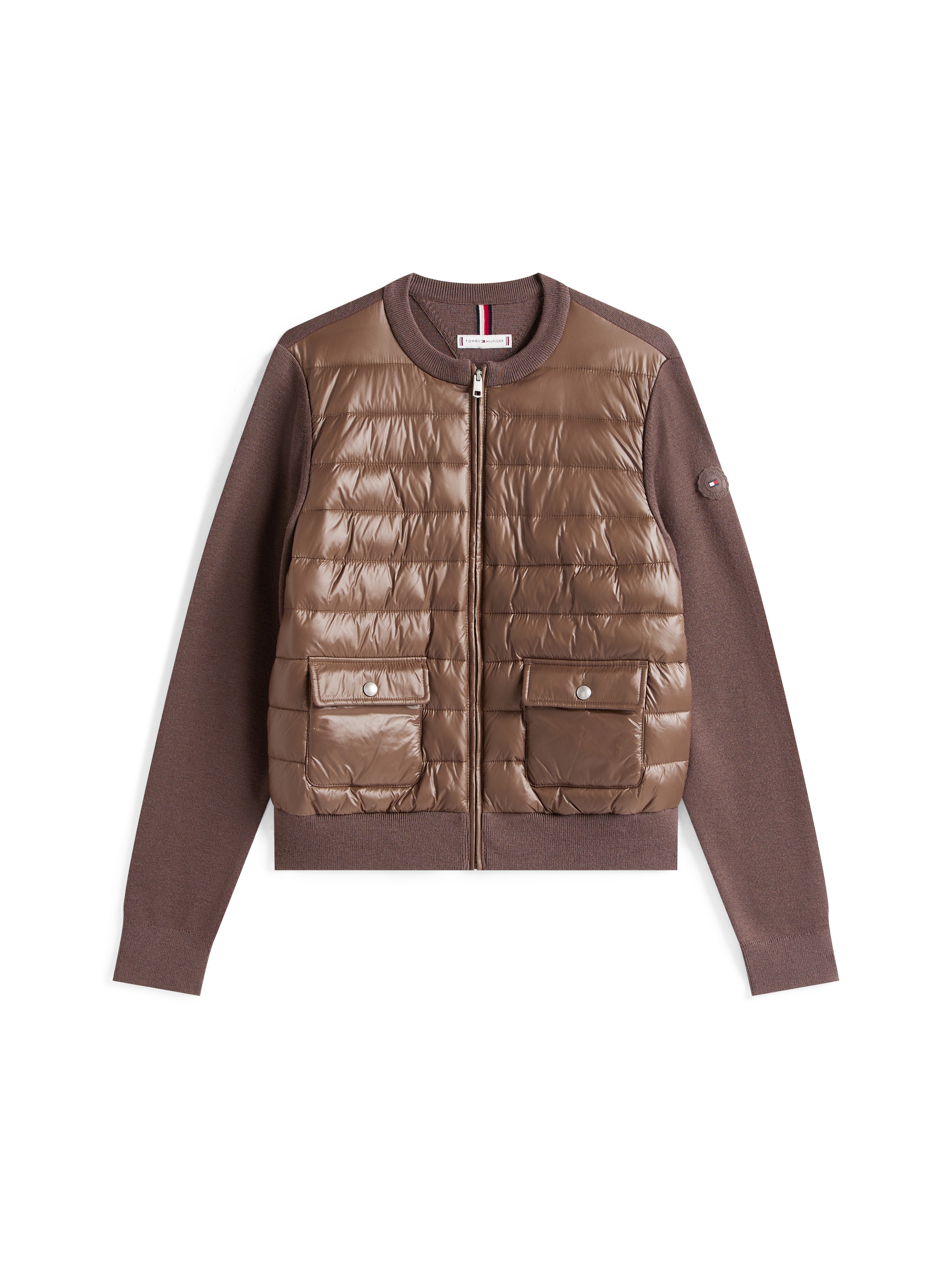 Tommy Hilfiger Steppjacke »UL PADDED REG KNIT MIX JACKET« ohne Kapuze mit Strickärmel