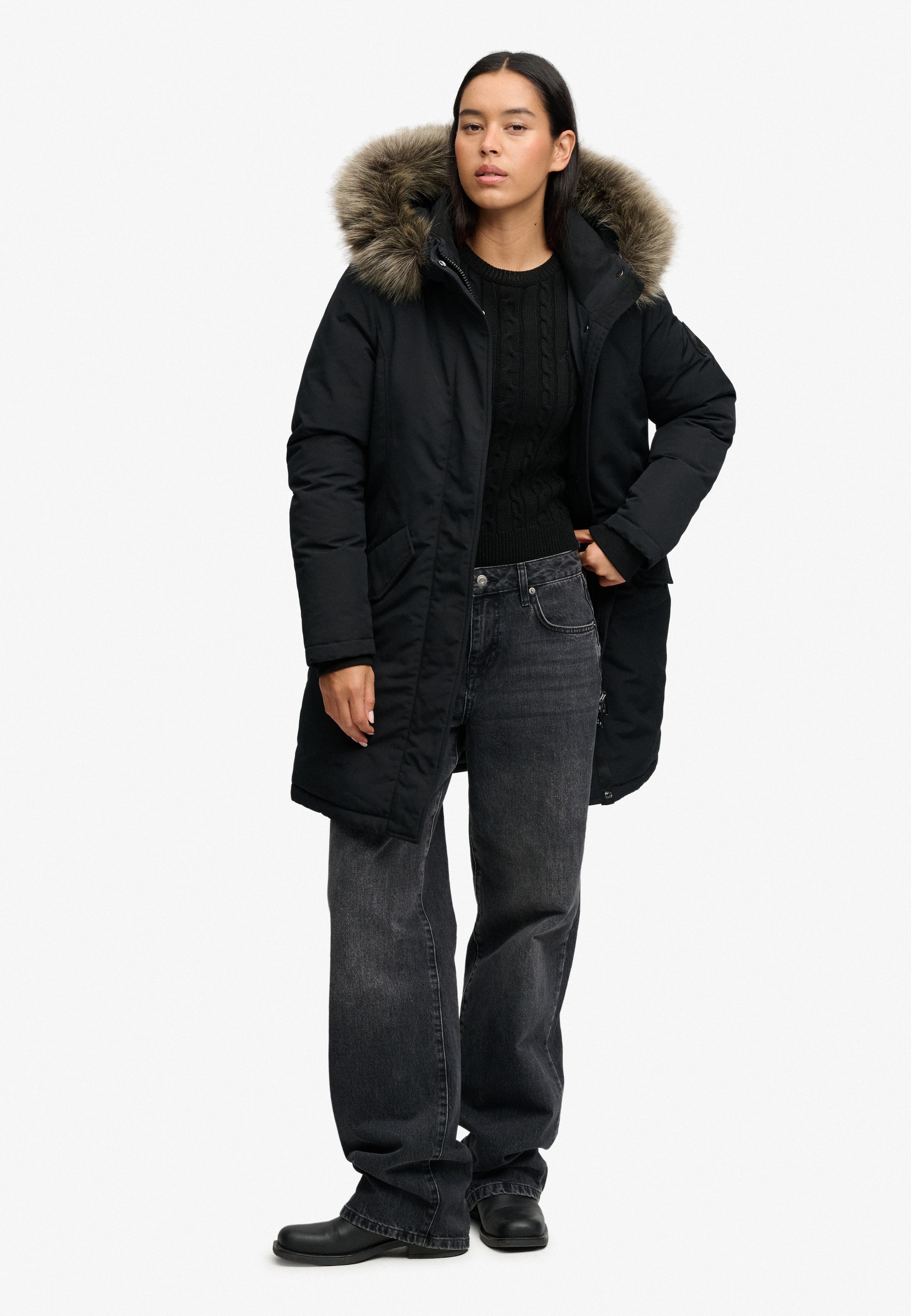 Superdry Parka »HOODED EVEREST PARKA JACKET« avec capuche Kunstfaser, relaxed fit