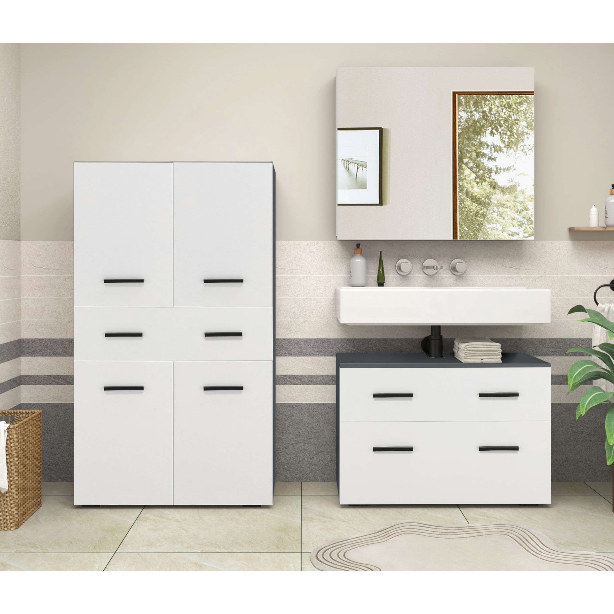 INOSIGN Armoire intermédiaire »Skara« mit zwei variablen Einlegeböden