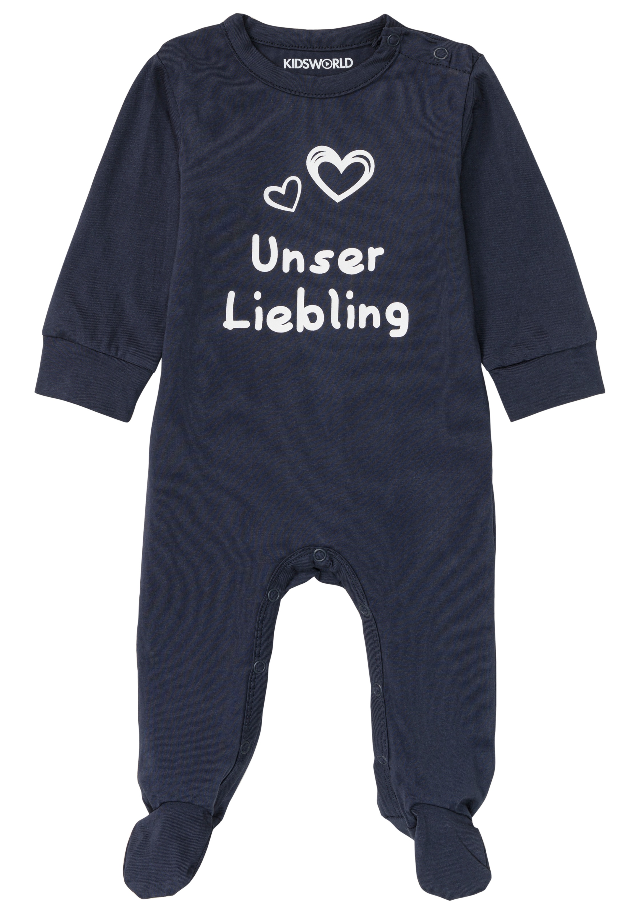 Image of KIDSWORLD Schlafoverall "Baby-Schlafanzug, Unser Liebling" aus Bio-Baumwolle