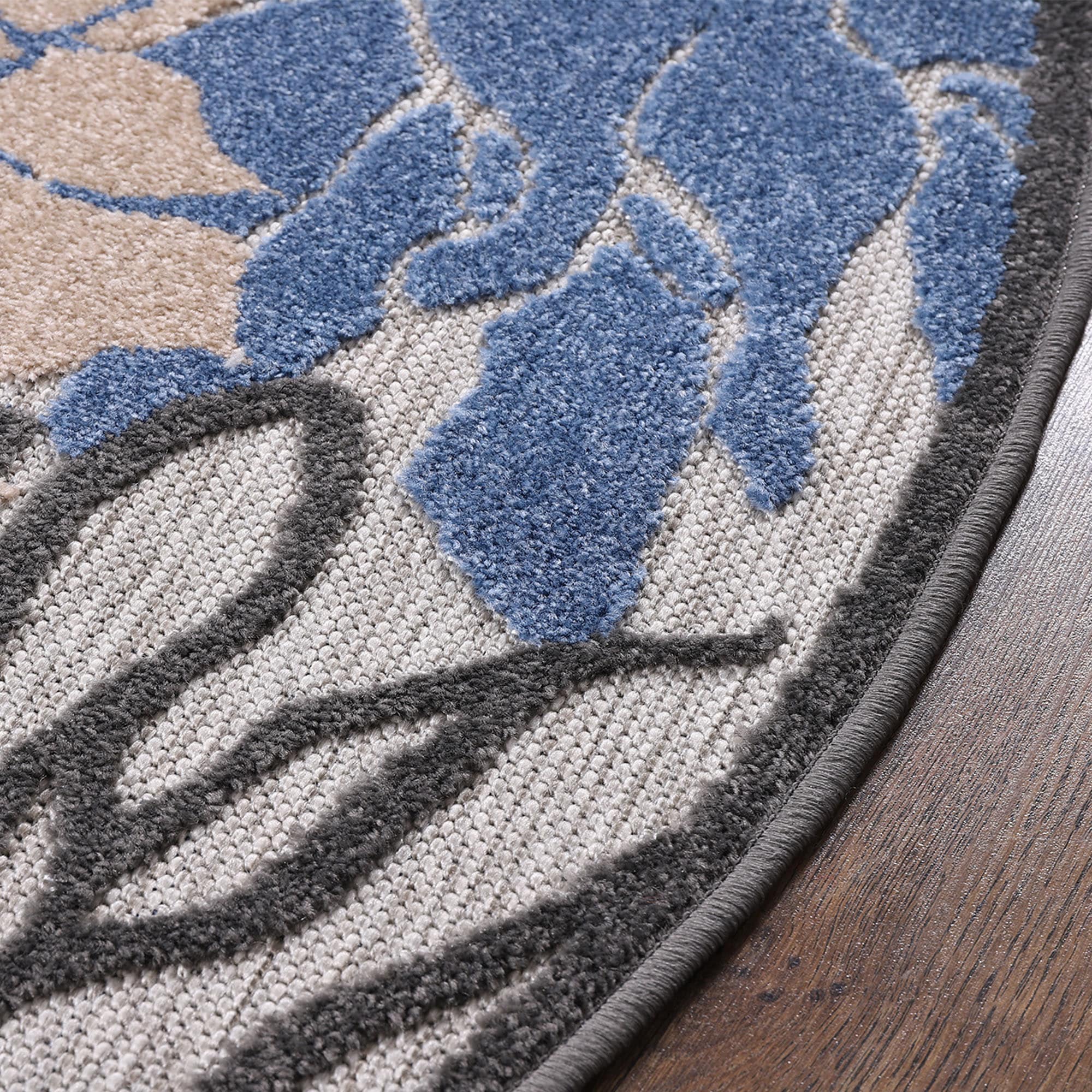 Sanat Teppich »Floral 2 Outdoor«, rund, 6 mm Höhe, In- und Outdoor geeignet, florales Design, Balkon, Terasse