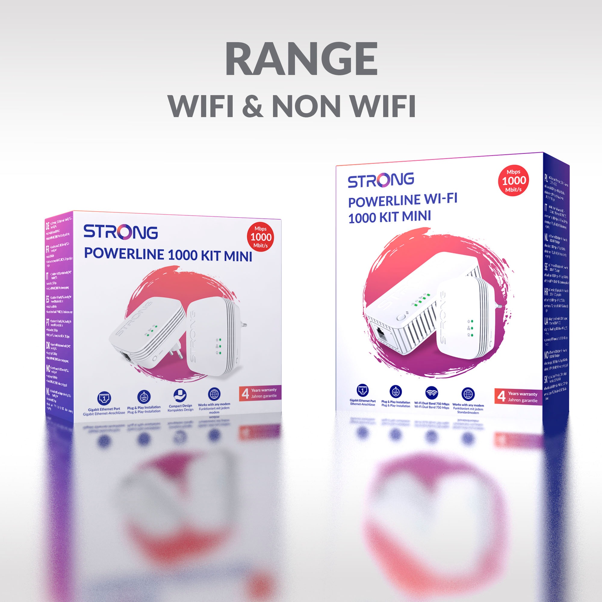 Strong Reichweitenverstärker »Powerline MINI 1000 Mbit/s Set (3 Einheiten)«, (3 St.)
