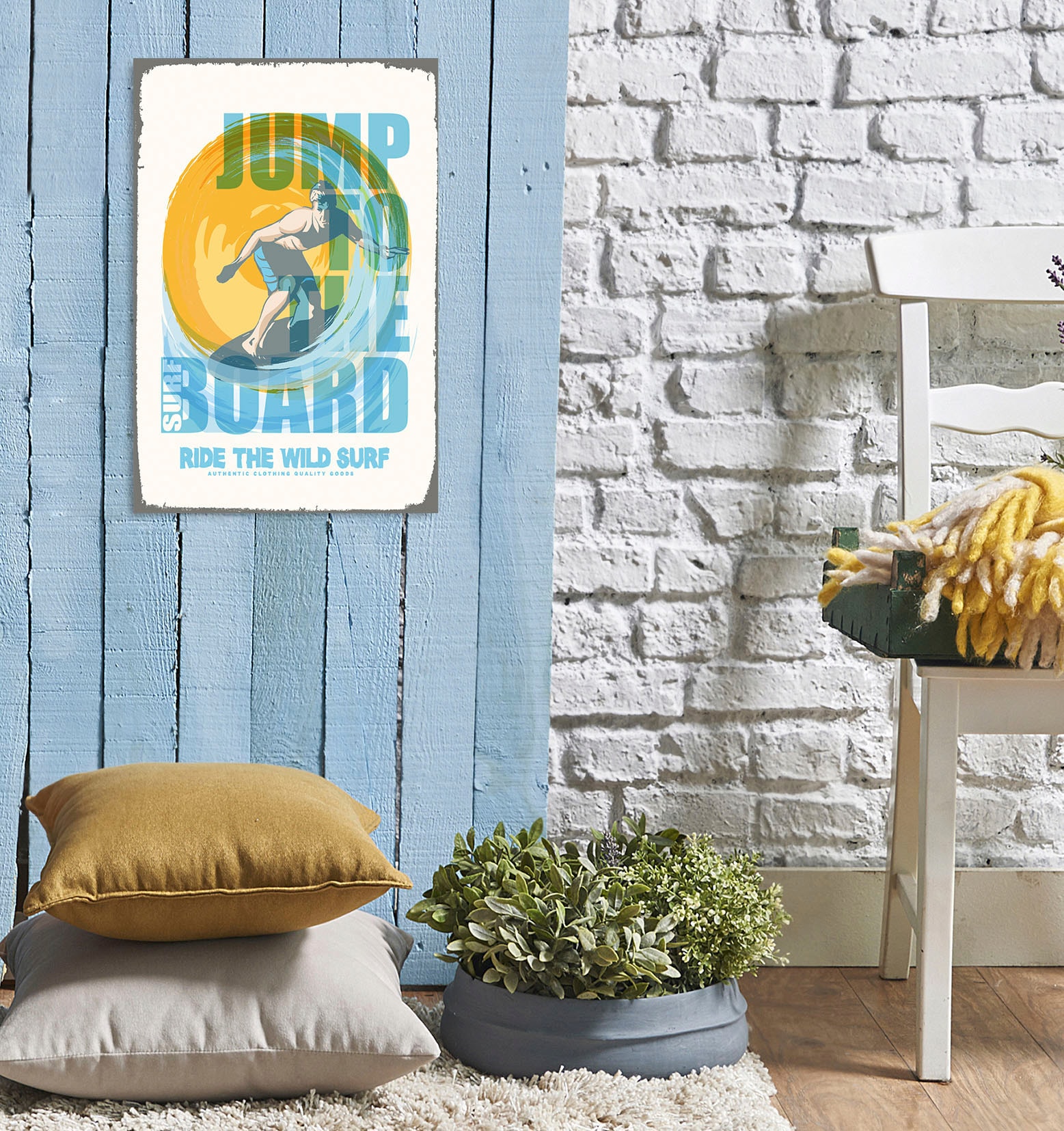 Image of queence Metallbild "Wild Surf" 1 Stk. tlg. Stahlschilder