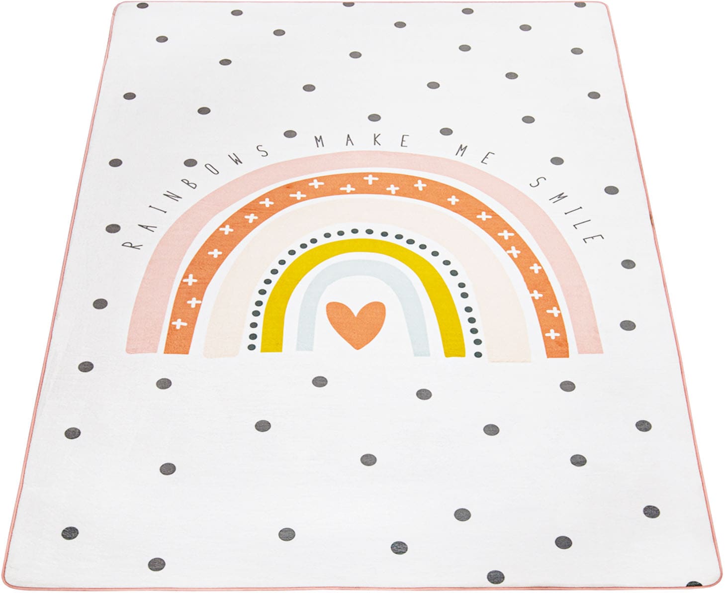 Image of Paco Home Kinderteppich "Chicos 552" rechteckig 2 mm Höhe Flachgewebe, niedlich, Kinder Design, Motiv Regenbogen, Pastell-Farben